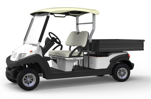Eagle 2 Places EVO Cargo L (4KW DC Moteur, Frein à Tambour Hydraulique 4 Roues + Frein de Parking Manuel, Jante Acier 10x6 Avec Enjoliveur & Roue 205/50-10 4PLY, Sans Compteur De Vitesse Digital, Sans Bouton Arrêt Urgence, Sans bâche, Sans Rétroviseurs Extérieurs, Sans Remplissage Centralisé, Volant Plastique, Blanc, Pas de ceinture, Noir, Sans Rétroviseur Intérieur, Pare-Brise Plastique)
