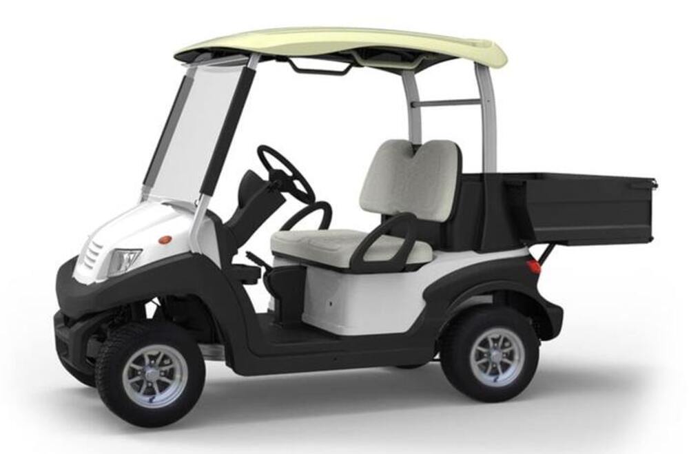 Eagle 2 Places EVO Cargo S (4KW DC Motor, Mechanical 2 Rear Wheel Brake + Manual Parking Brake, Steel Rim 10x6 with Hubcap & Tire 205/50-10 4PLY, Without Digital Speedometer, Withou Emergency Stop Button, Without Tarpaulin, Without Outside Mirrors, Without Centralised Water Filling, Plastic Steering Wheel, White, Without Seatbelt, Black, Without Inside Mirror, With Plastic Windshield)