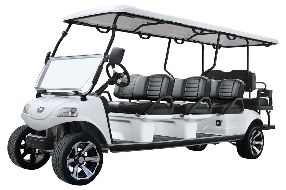 HDK 6+2 Places (Lithium Battery 48V 110AH, Aluminium Rim 14X7" and Tire 215/35 R14, Without Speedometer, White, Folding Windshield, Without Seatbelt, Without 9" Touch Screen)