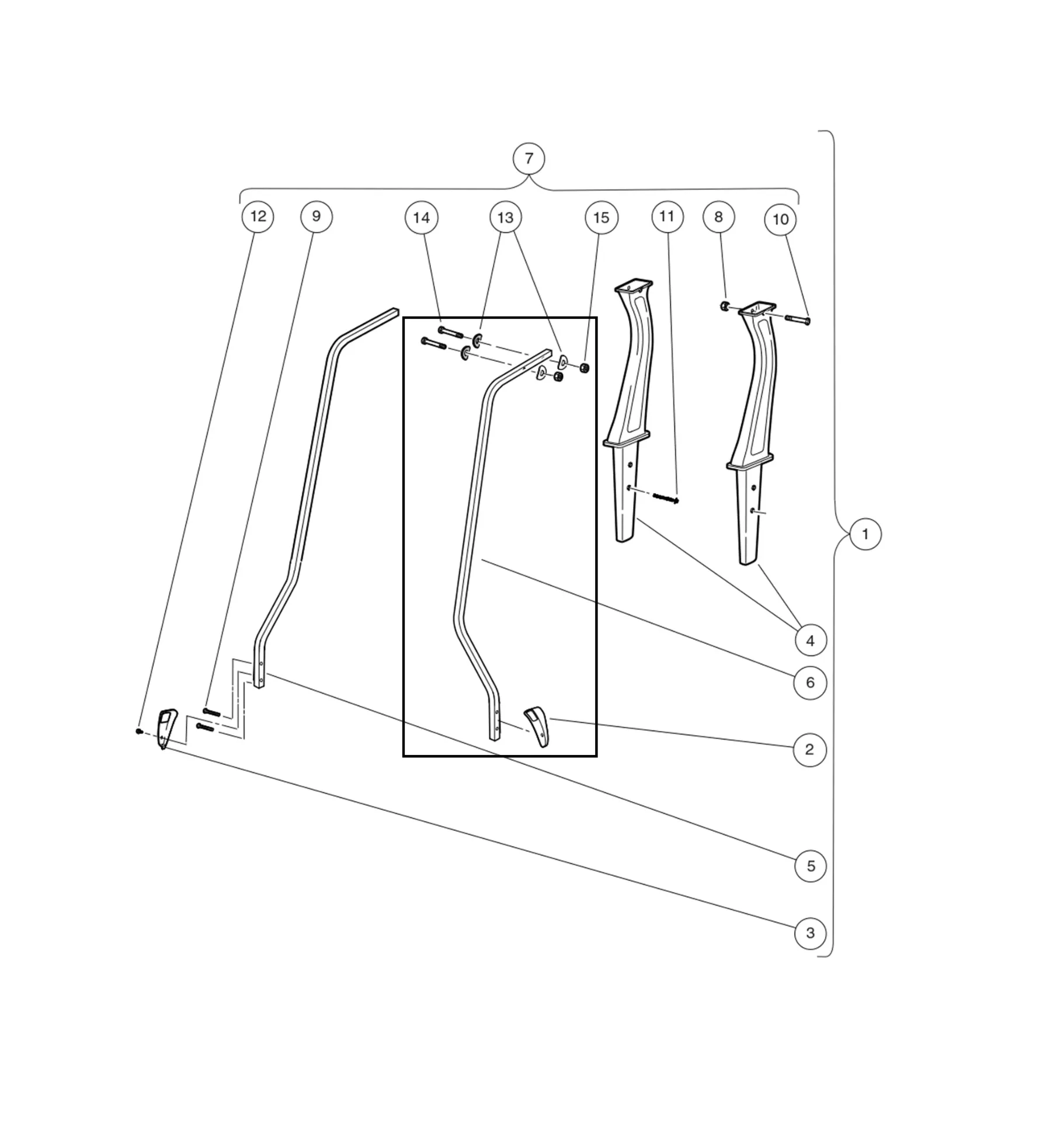 [103750101] Strut, Canopy Front, Driver-side, Original for Clubcar
