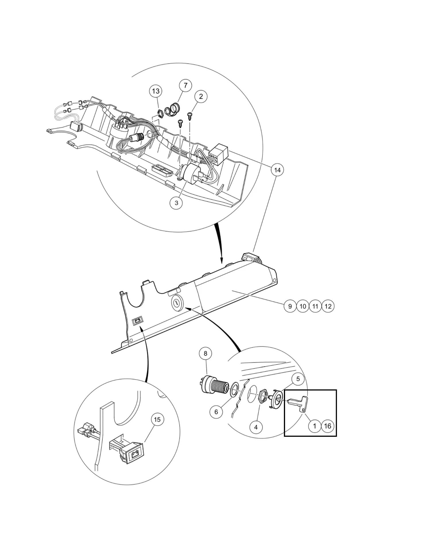 [1012505] Clés (jeu de 2), pièce d'origine Clubcar