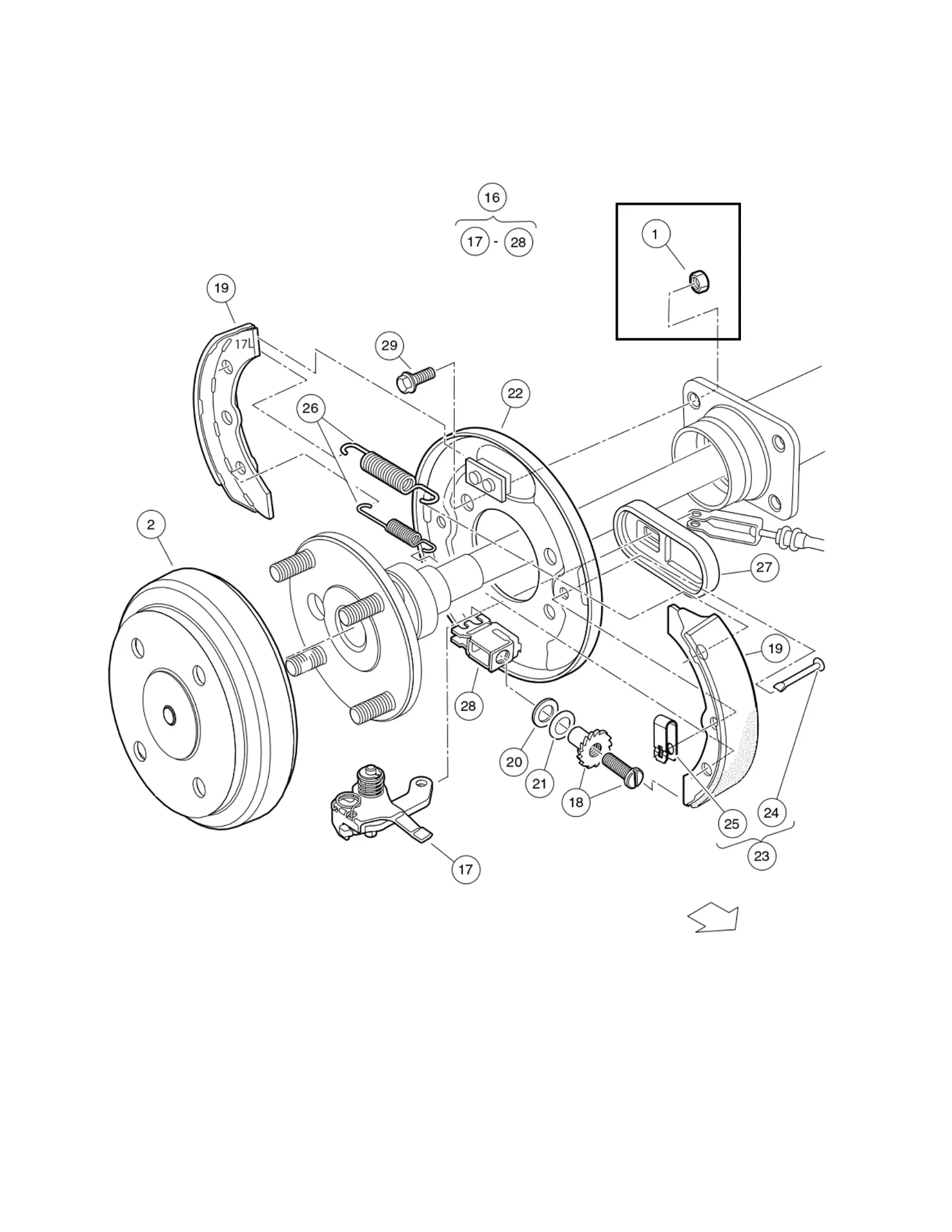 [1013924] Ecrou, 5/16-24 conique hex, pièce d'origine Clubcar
