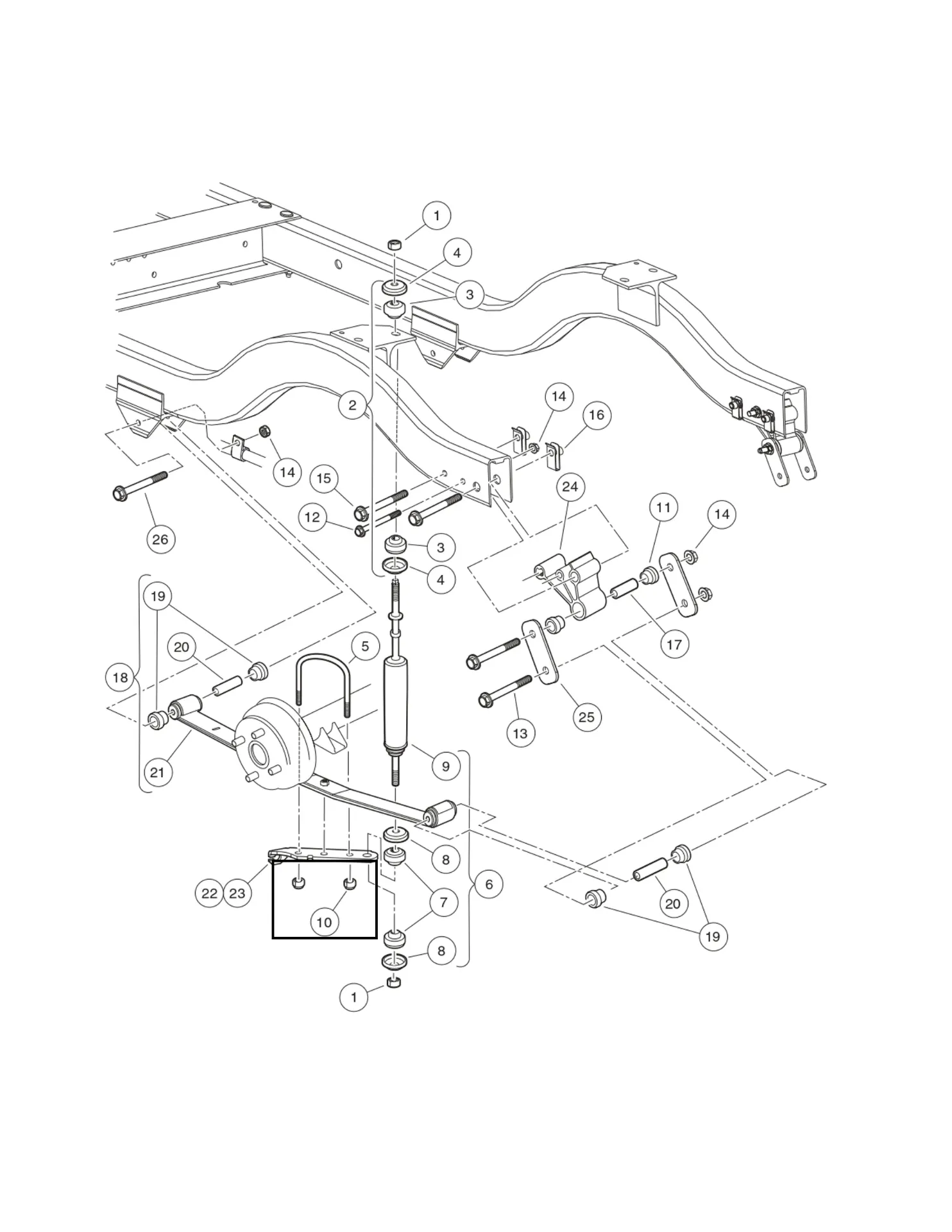 Ecrou frein 7/16-14 nylon hex, pièce d'origine Clubcar