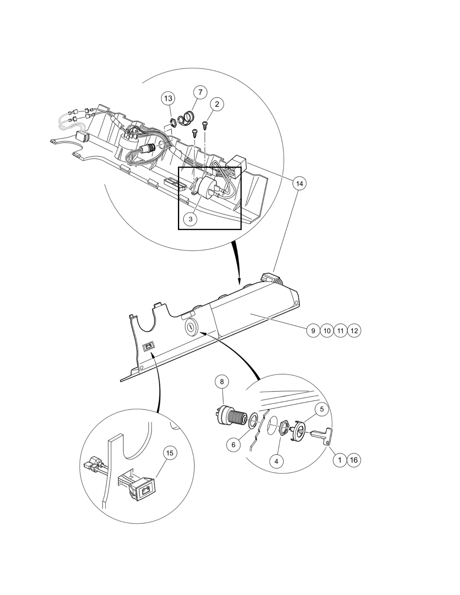 [1016851] Buzzer, 9-48 vdc reverse, Original for Clubcar