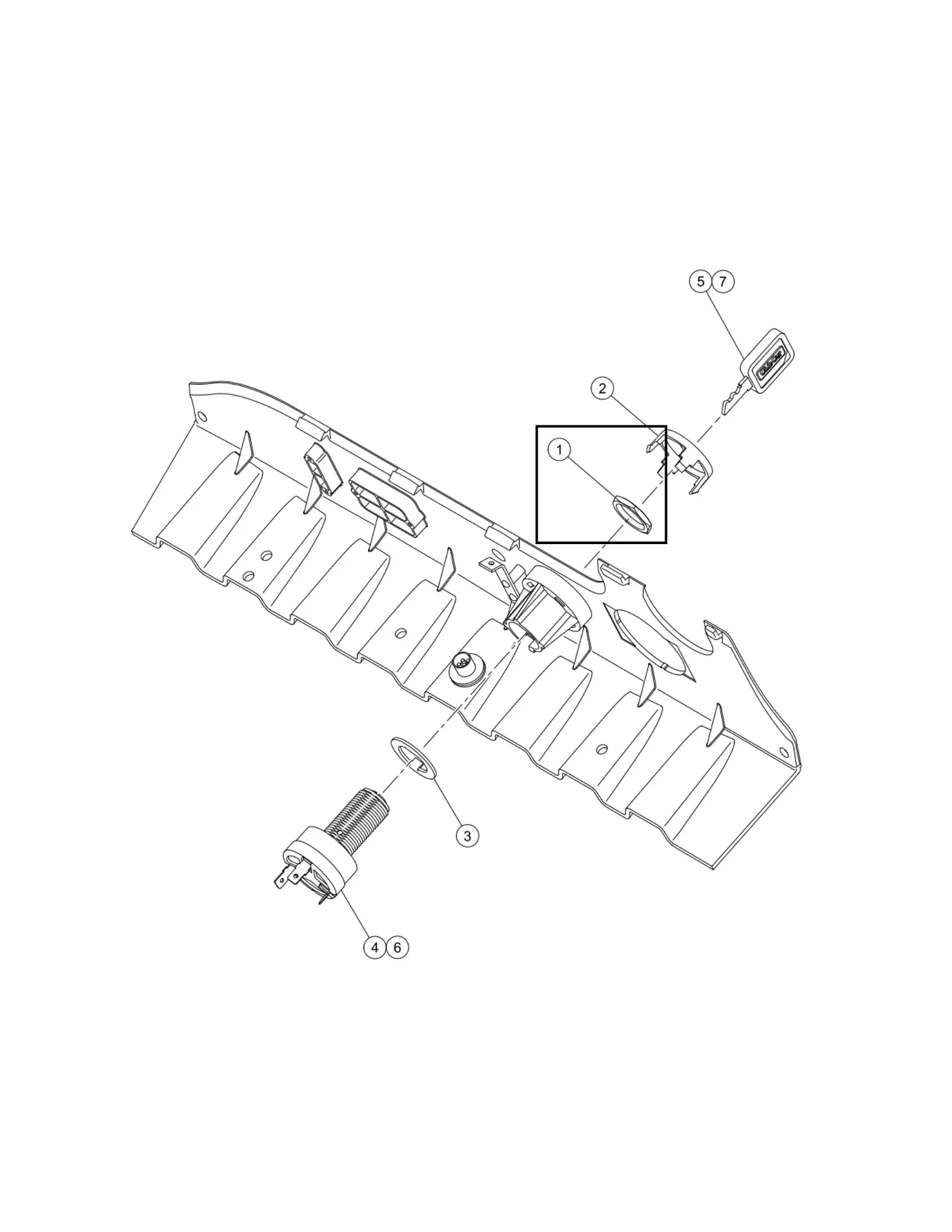 Nut, keyswitch, Original for Clubcar