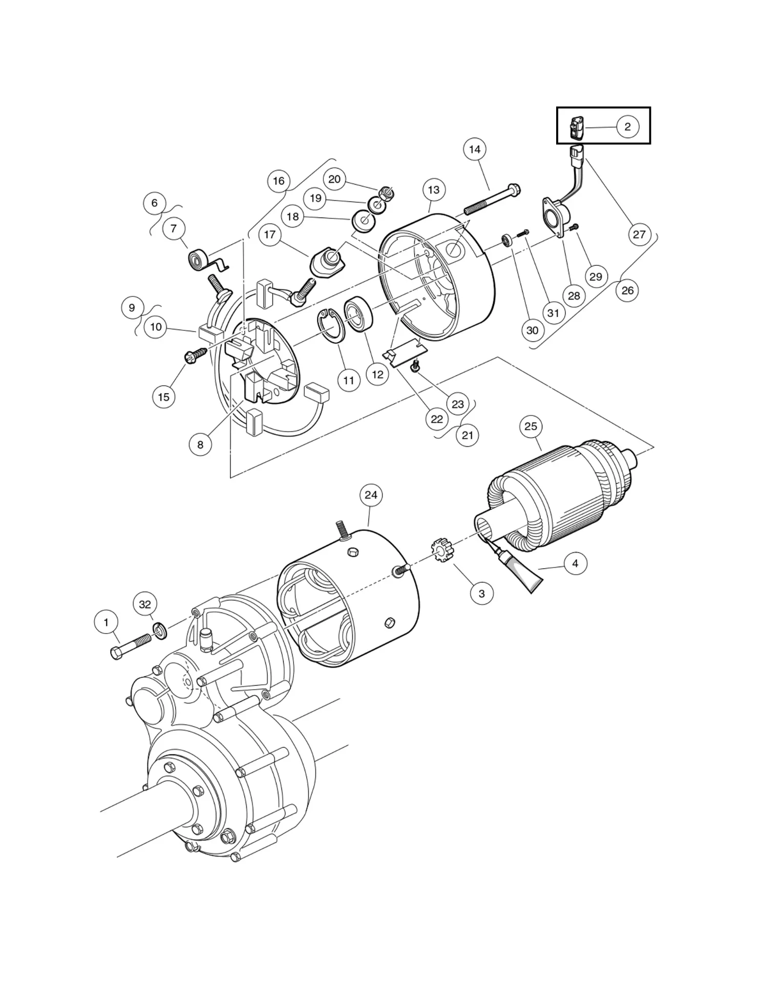 [101920101] Kit, 3-pin plug & wedge lock, Original for Clubcar