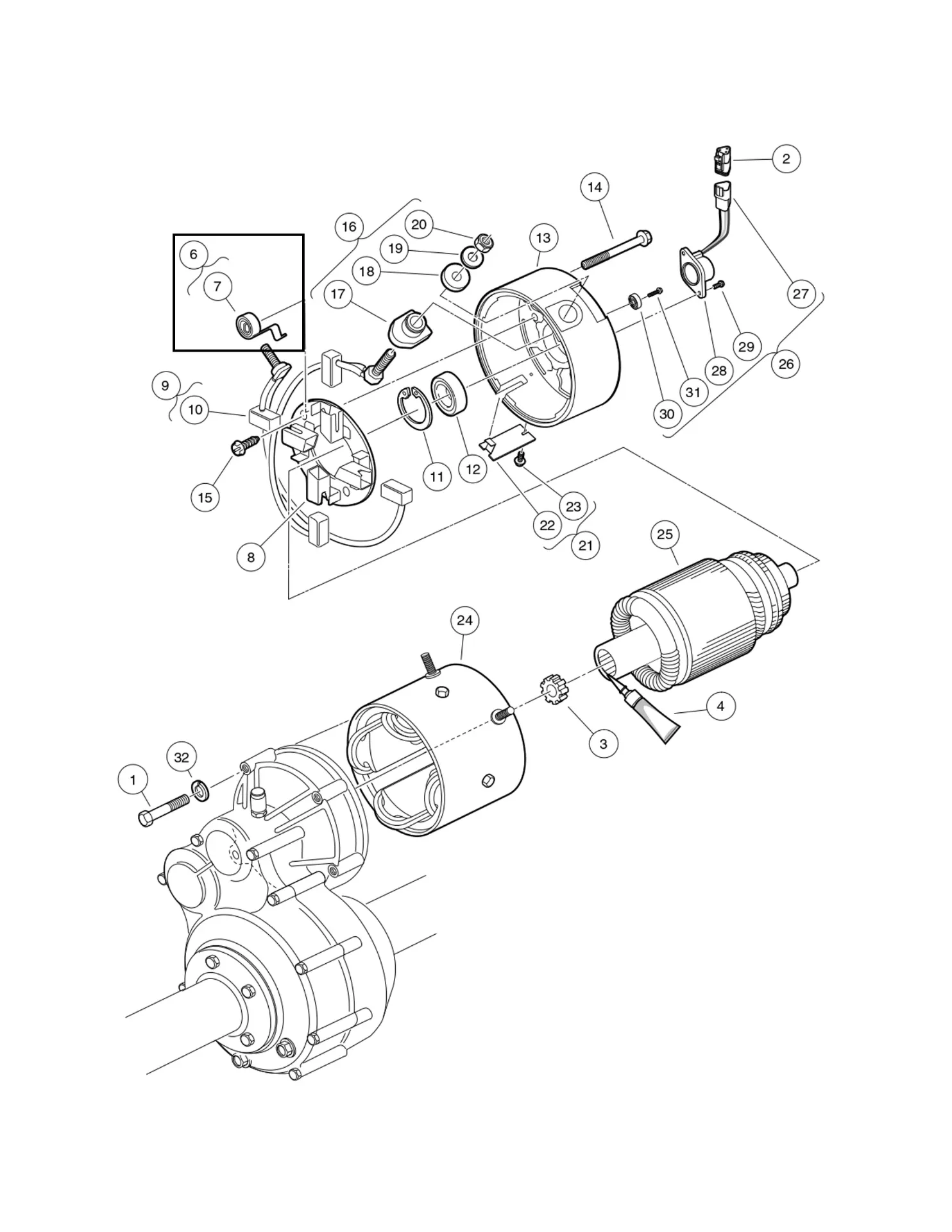 Kit ressort, balai moteur, pièce d'origine Clubcar