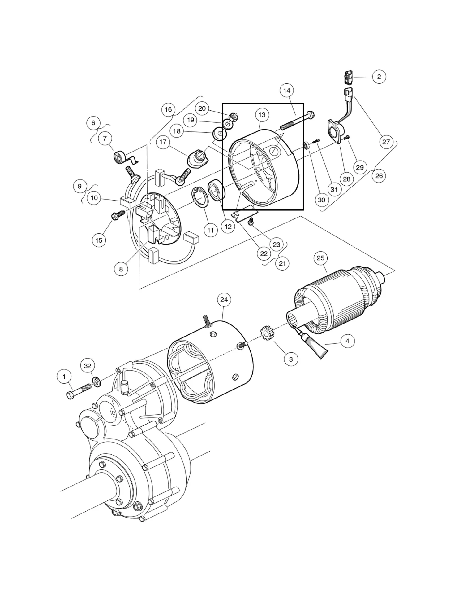 Capot arrière, moteur, pièce d'origine Clubcar