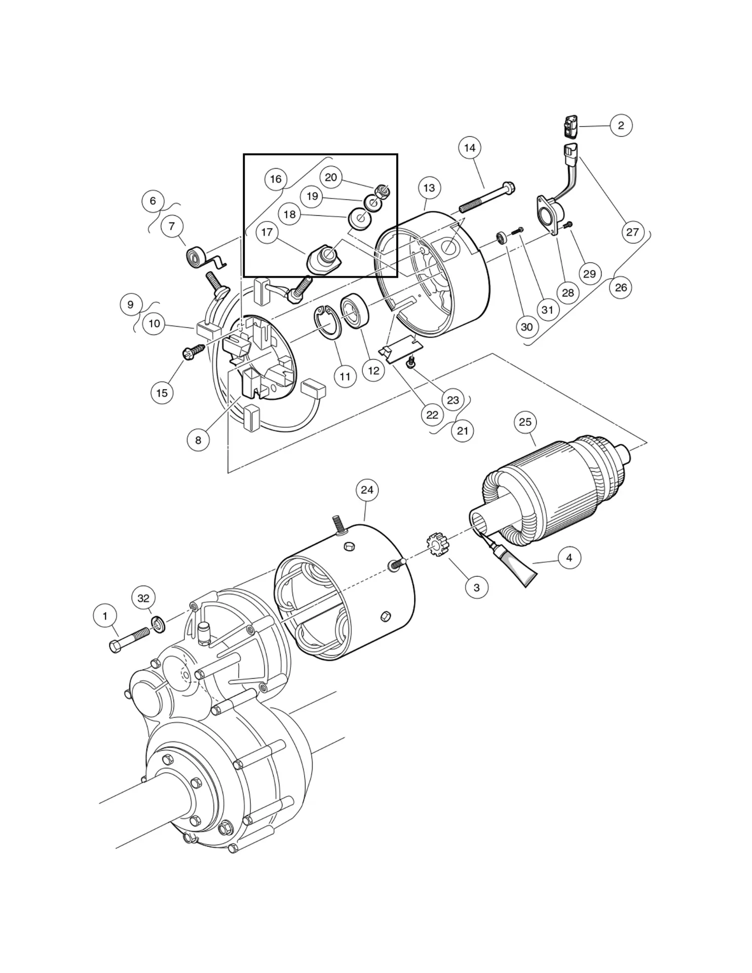 [102187101] Hardware kit, motor terminal, Original for Clubcar