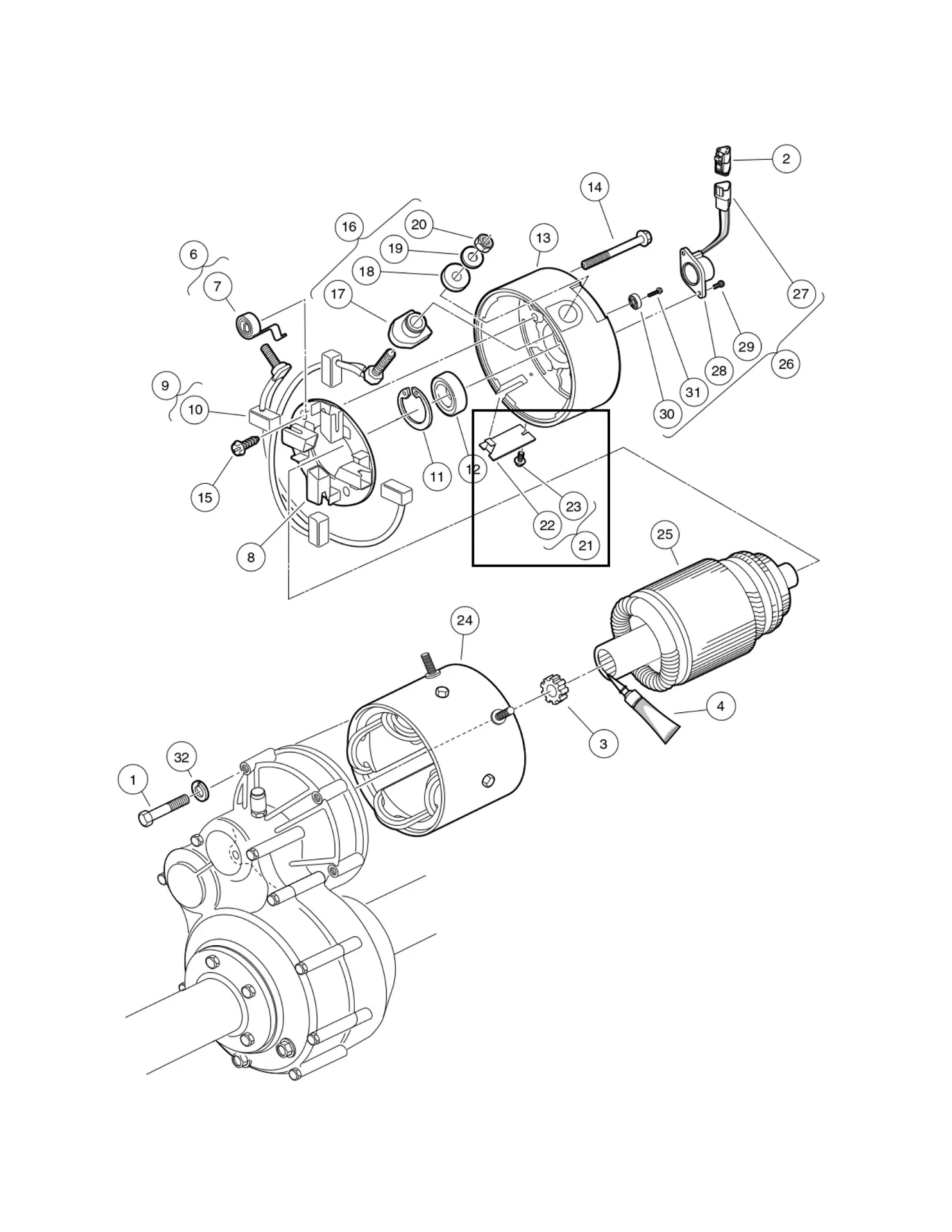 [102187201] Plate kit, motor cover, Original for Clubcar