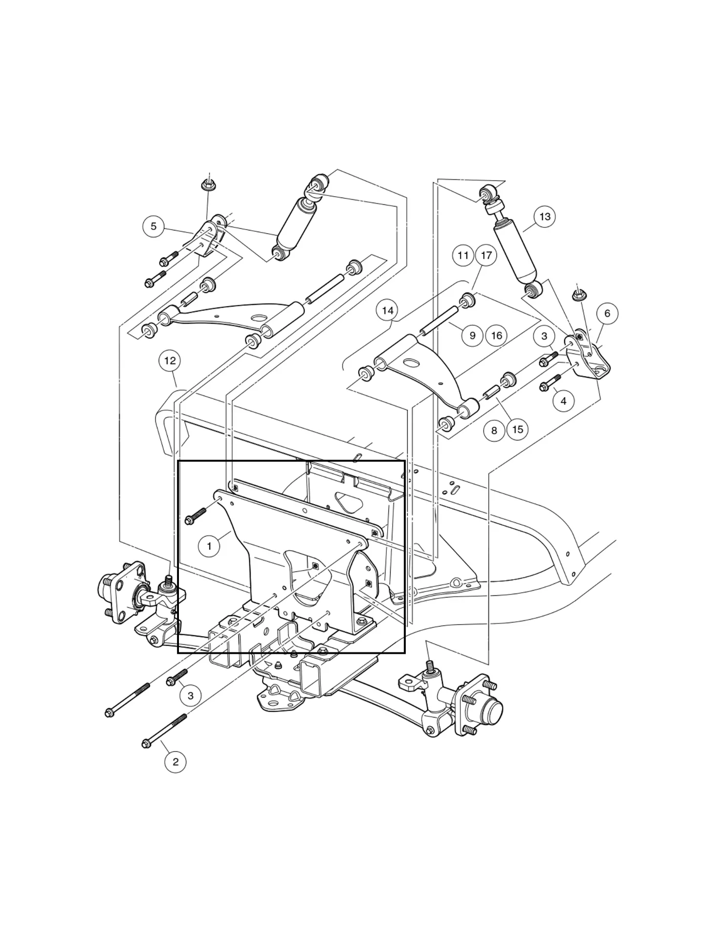 Kit suspension avant, sup., pièce d'origine Clubcar