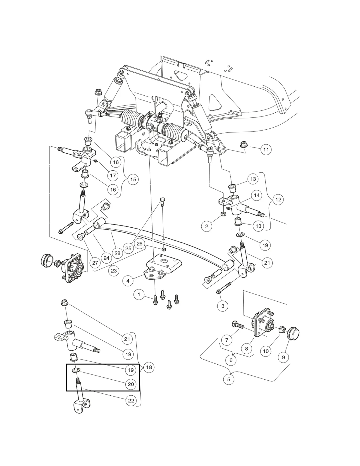 Wave washer - kingpin, Original for Clubcar