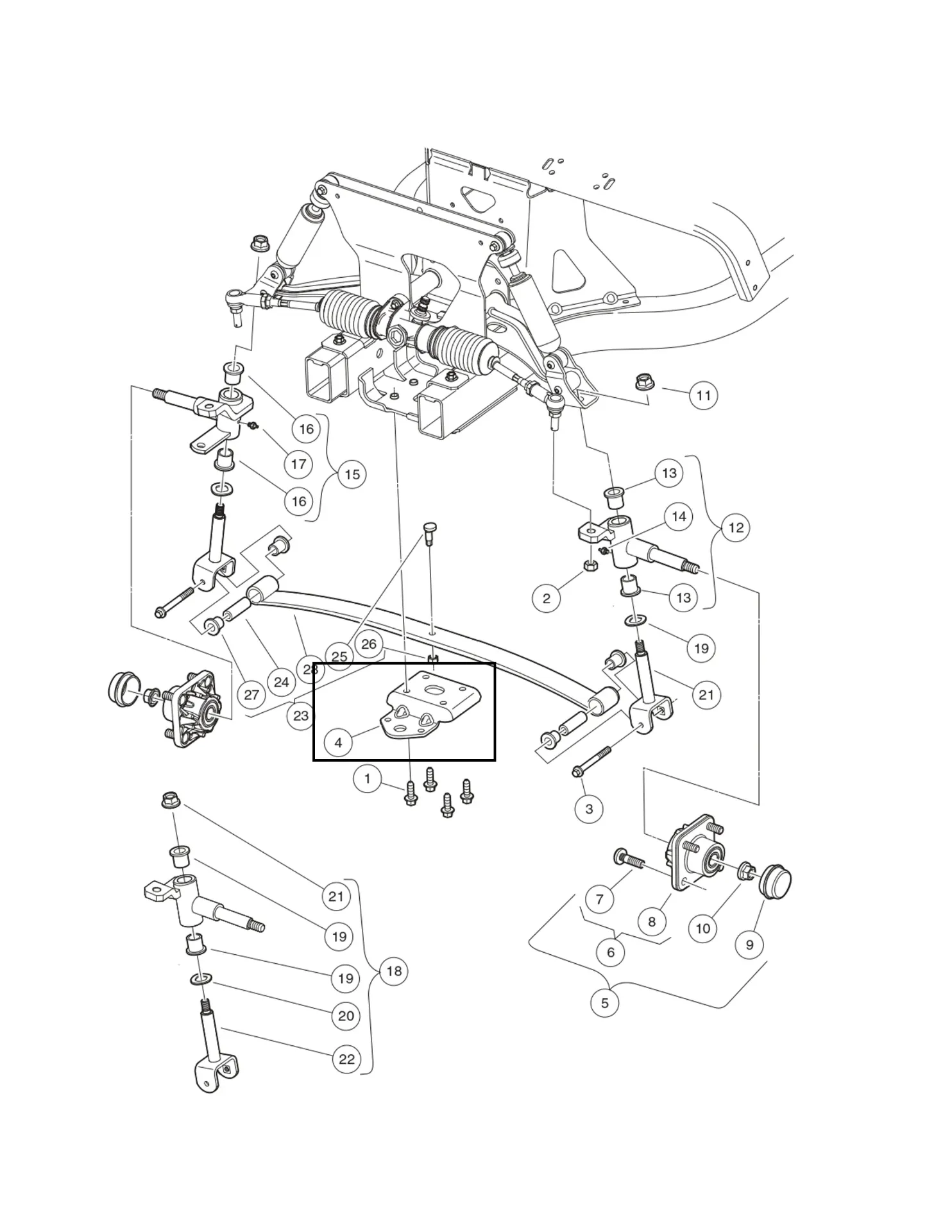 Clamp - leaf spring, Original for Clubcar