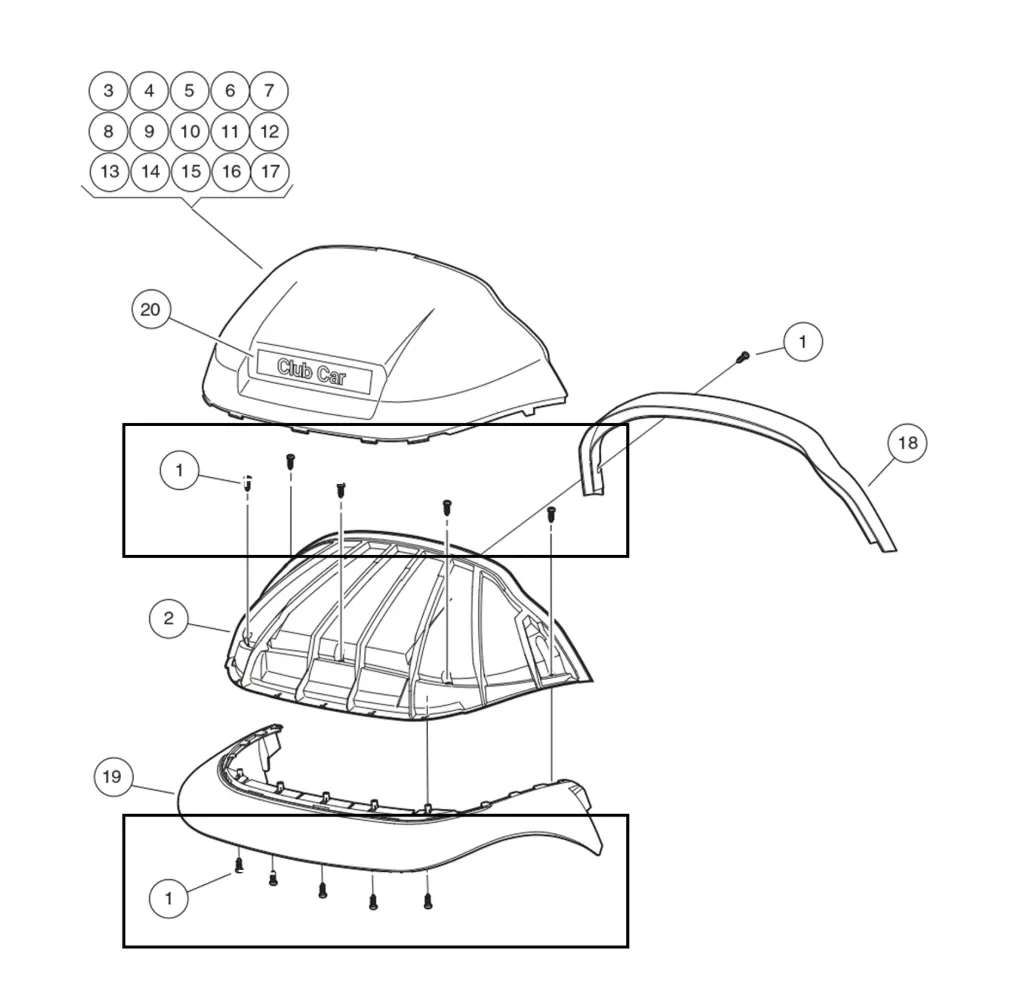 [102296020] Screw, torx pan hd pt, m6 x 20, Original for Clubcar