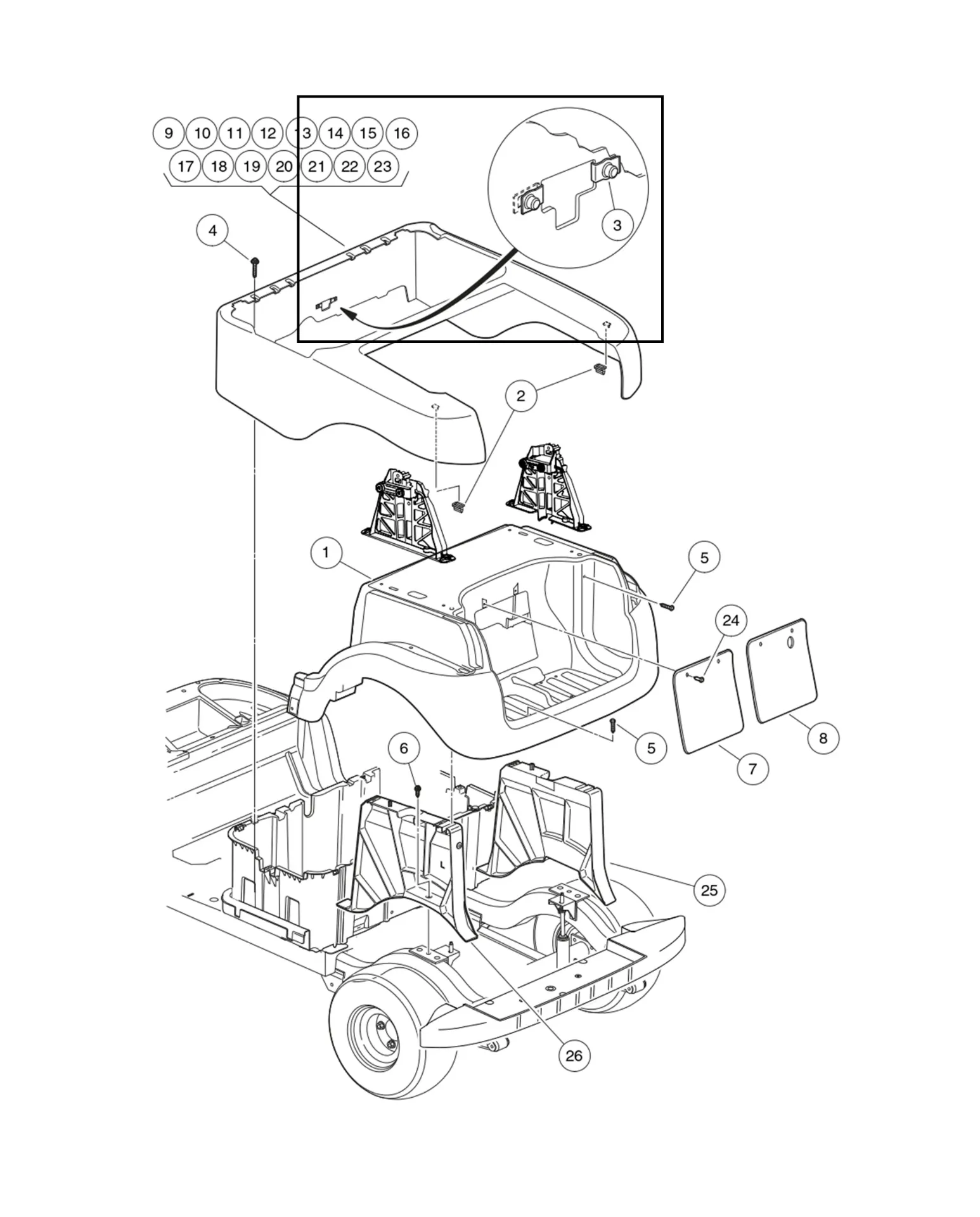 [102296601] Écrou en U, m6-1.0 prev torque, pièce d'origine Clubcar