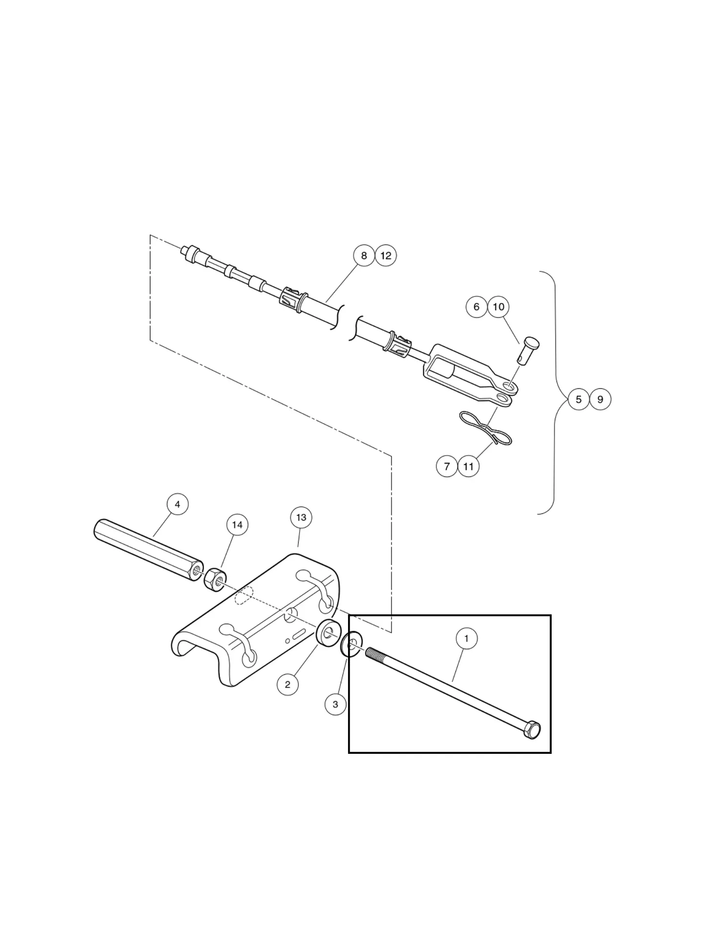 [102297901] Bolt, 5/16-18 x 7.375, hex, Original for Clubcar