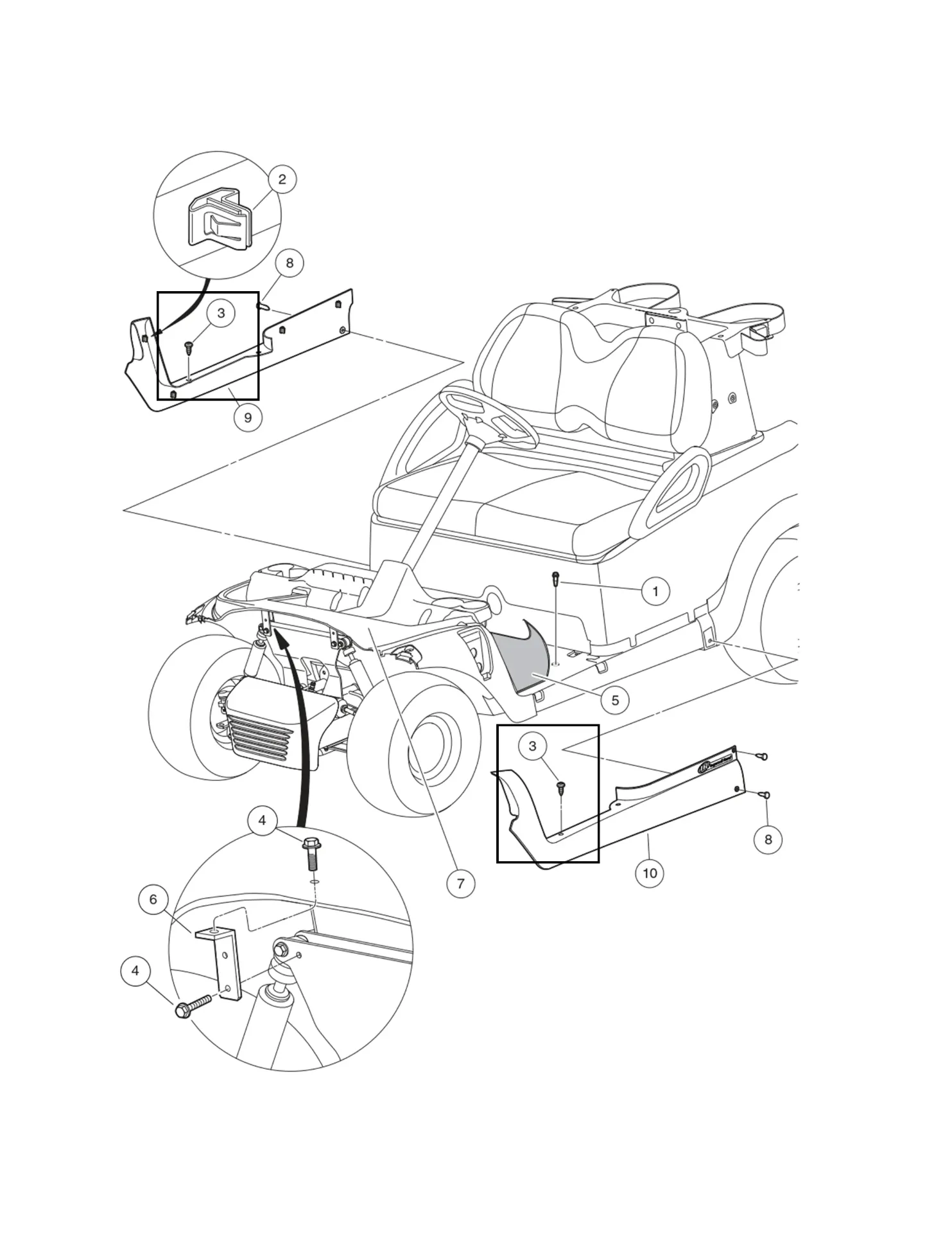 Vis, k80x20, Torx à tête bombée autoforante, pièce d'origine Clubcar