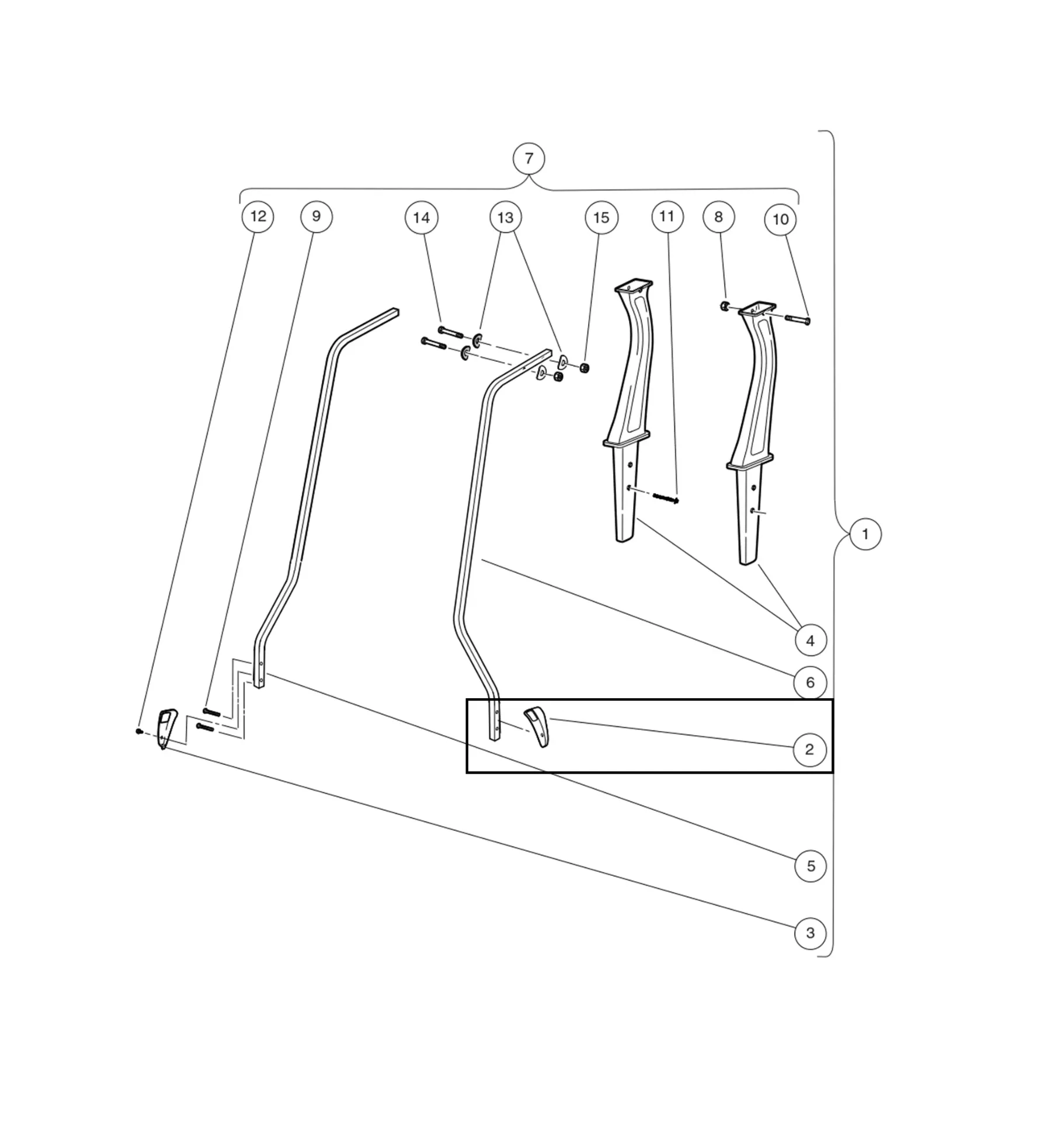 Cover, canopy support blk, black, lh, Original for Clubcar