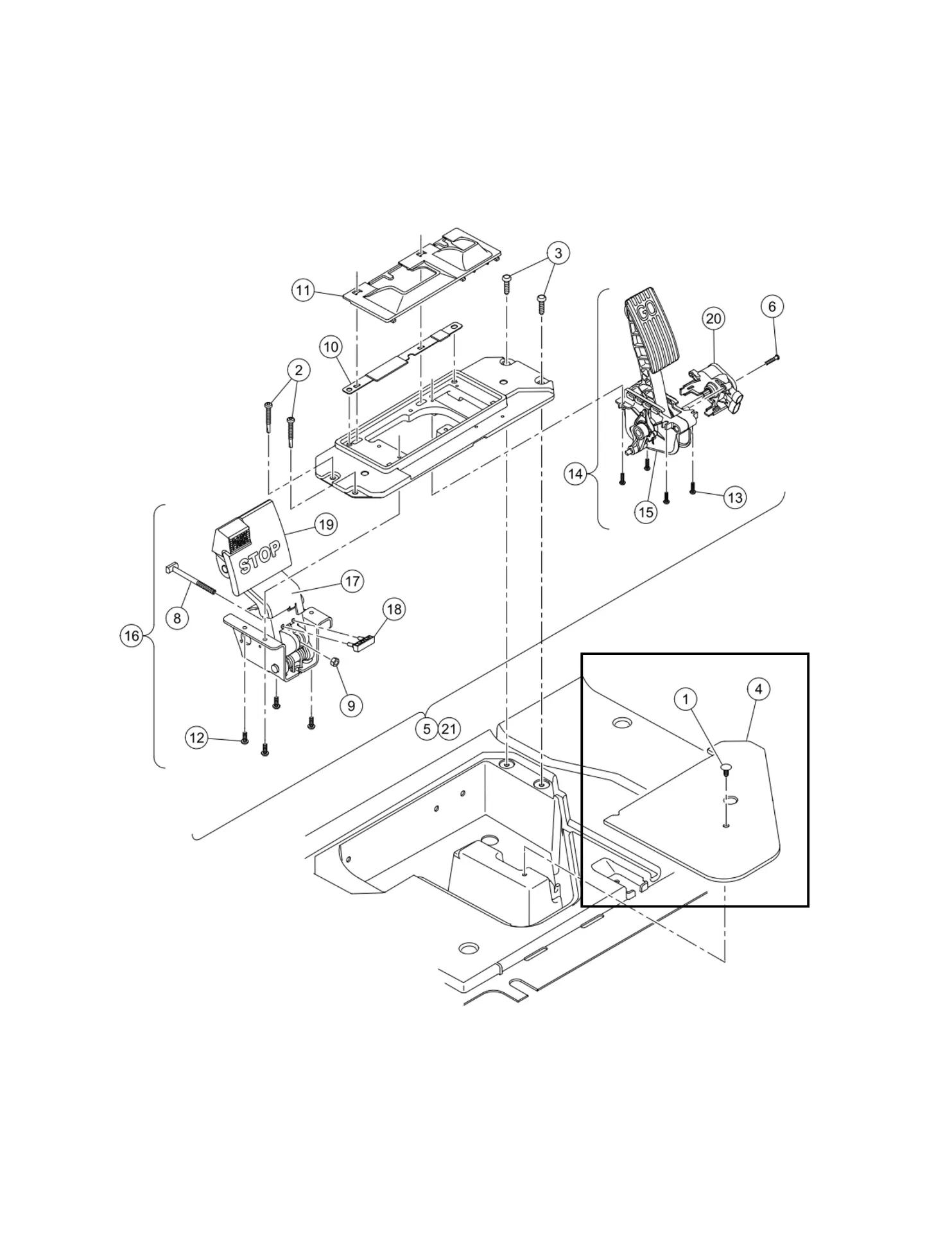 [102500801] Plate - floor cover, Original for Clubcar