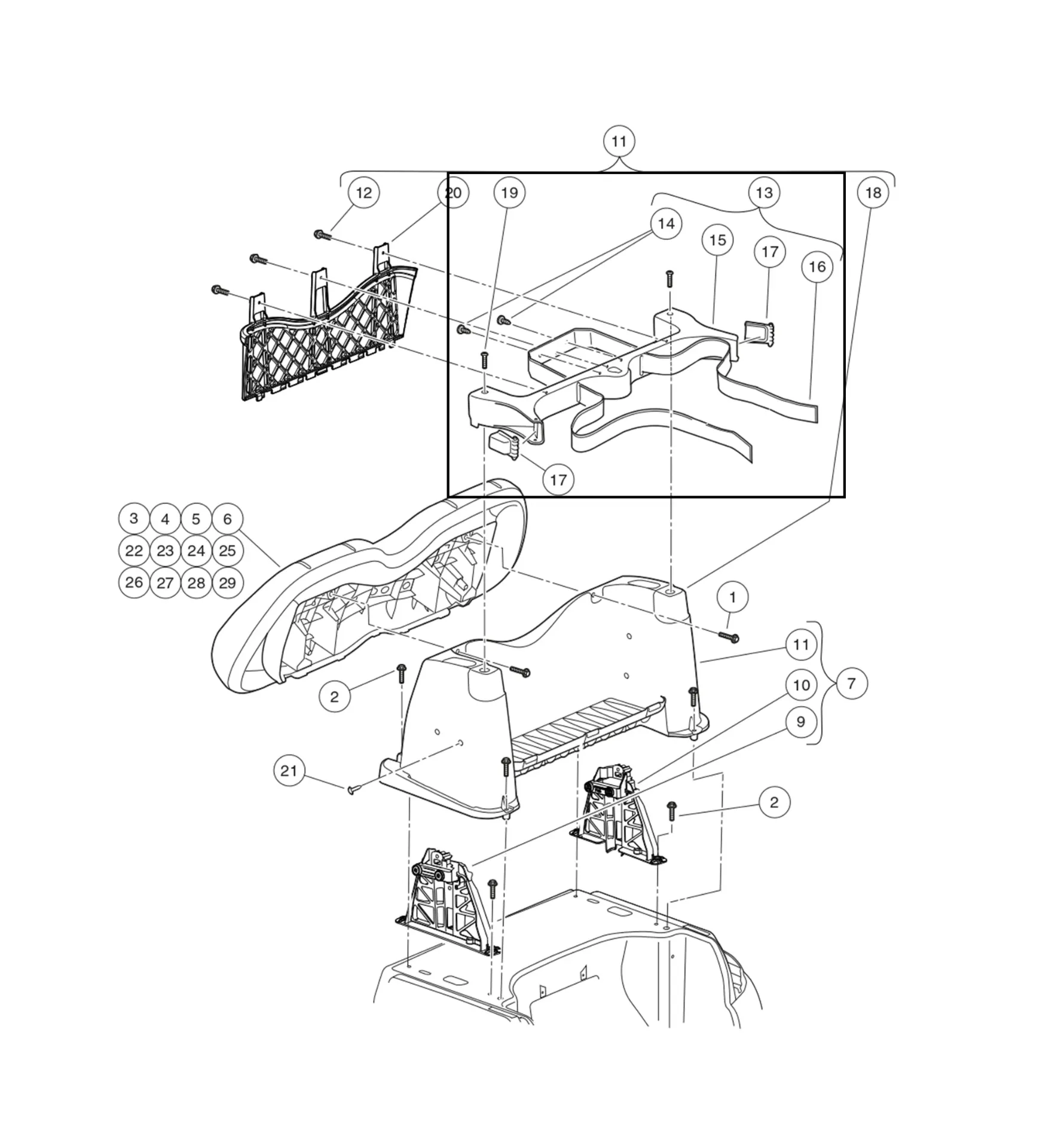 [102504001] Kit arceau porte-sac, pièce d'origine Clubcar