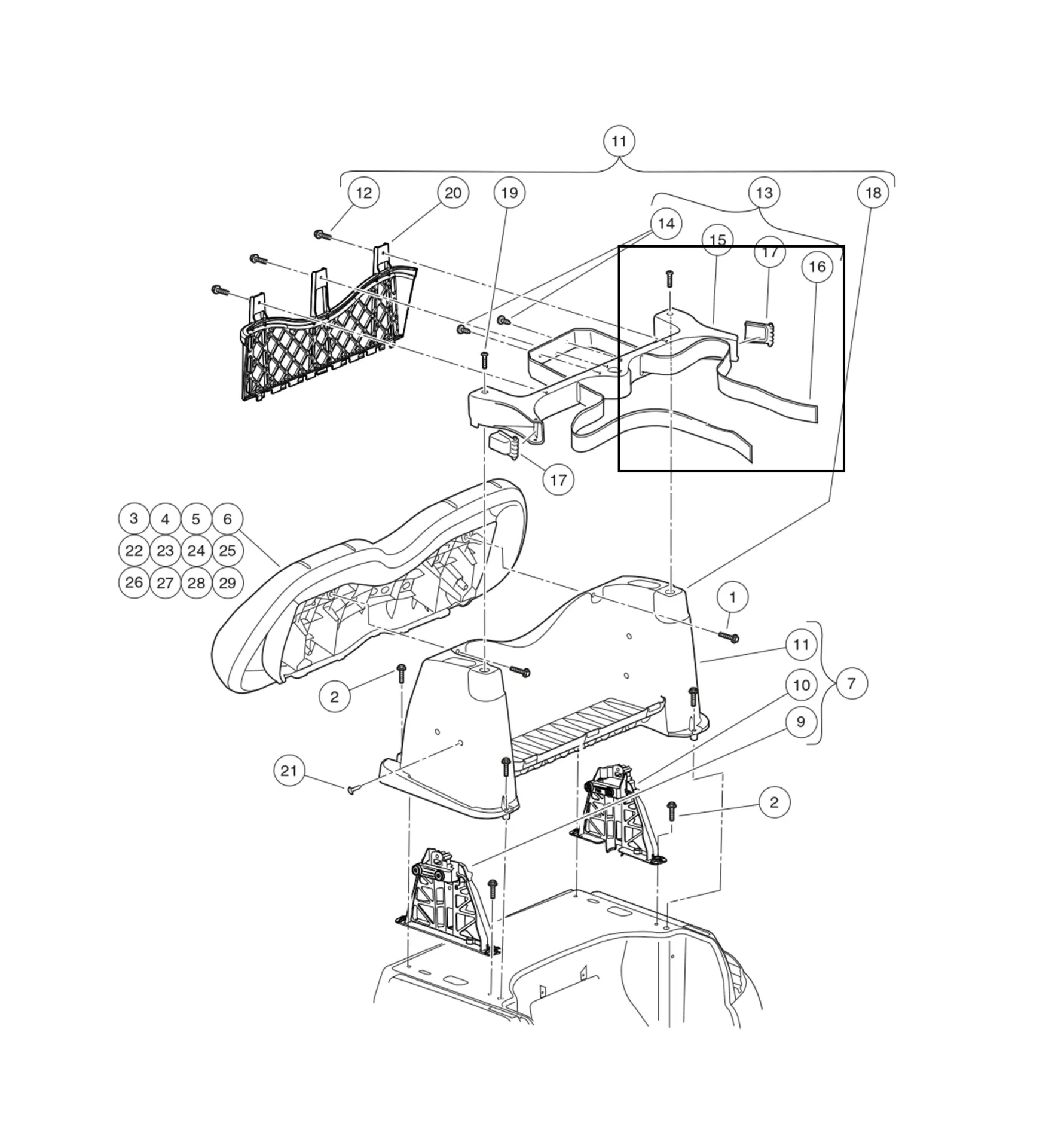 [102504301] Sangle de maintien pour sac, pièce d'origine Clubcar