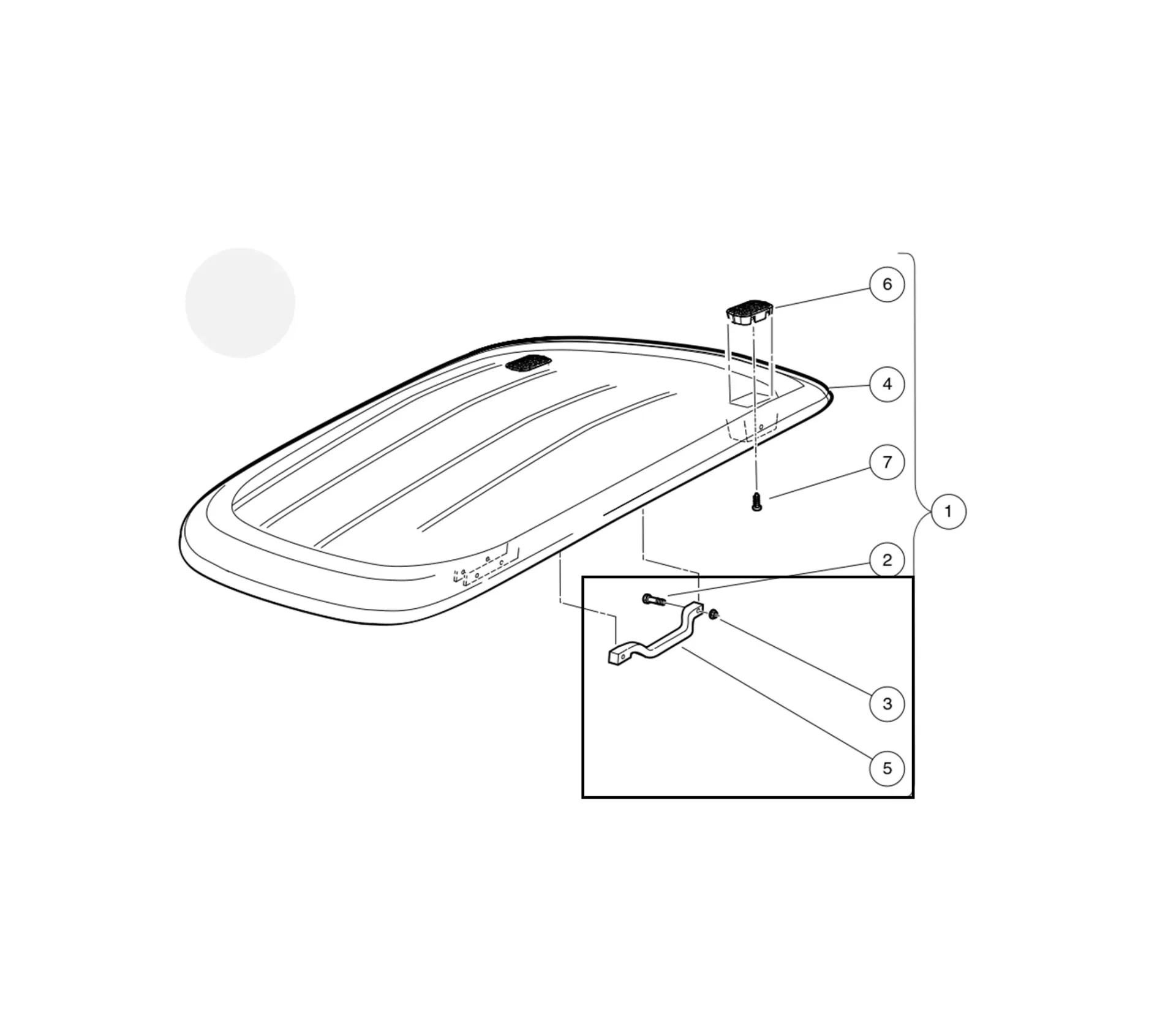 [102511601] Handle-canopy (white), Original for Clubcar