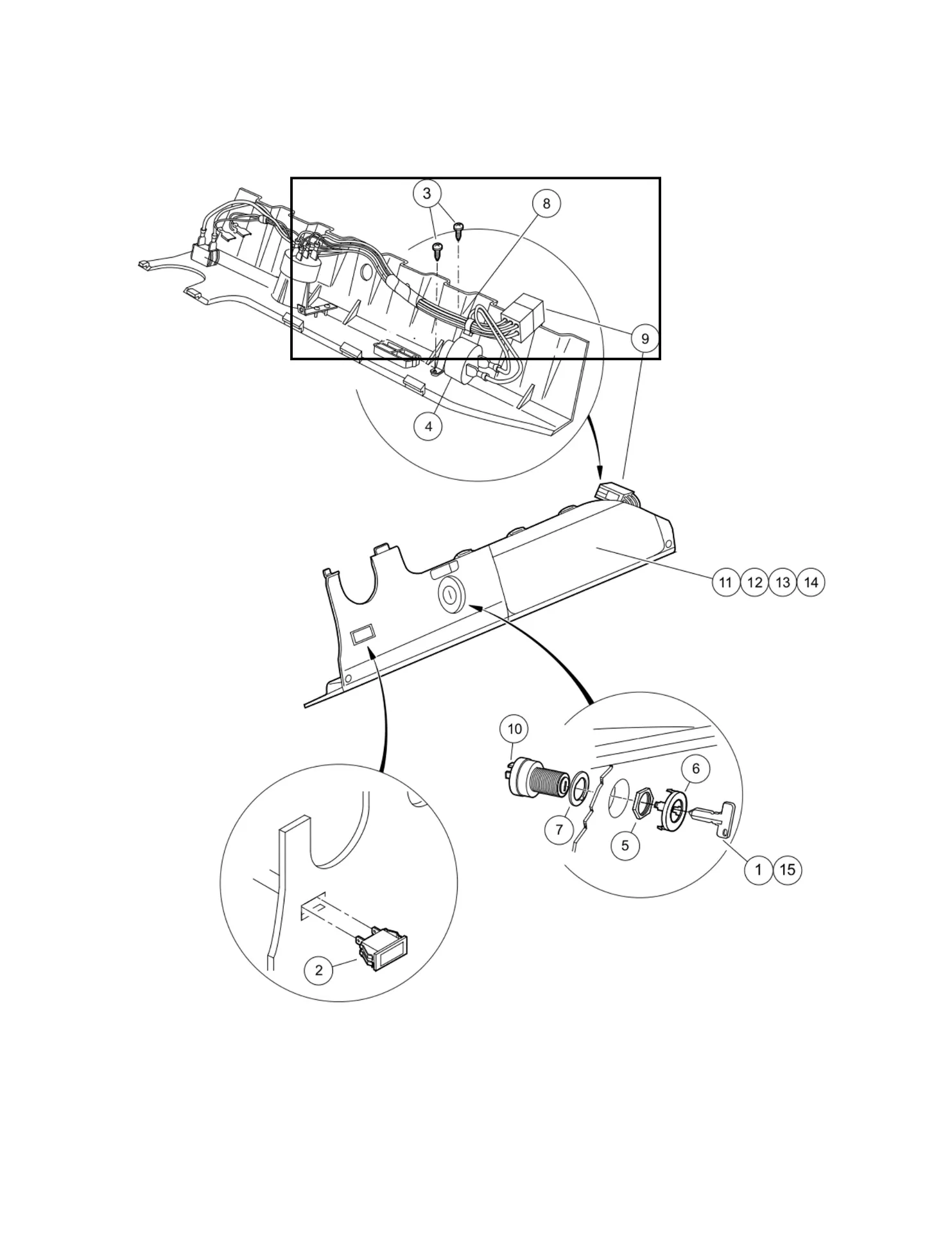 Ip control harness, gas, Original for Clubcar