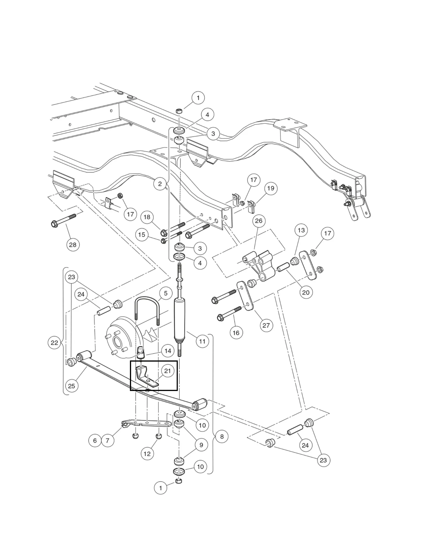Jounce bumper bracket, Original for Clubcar