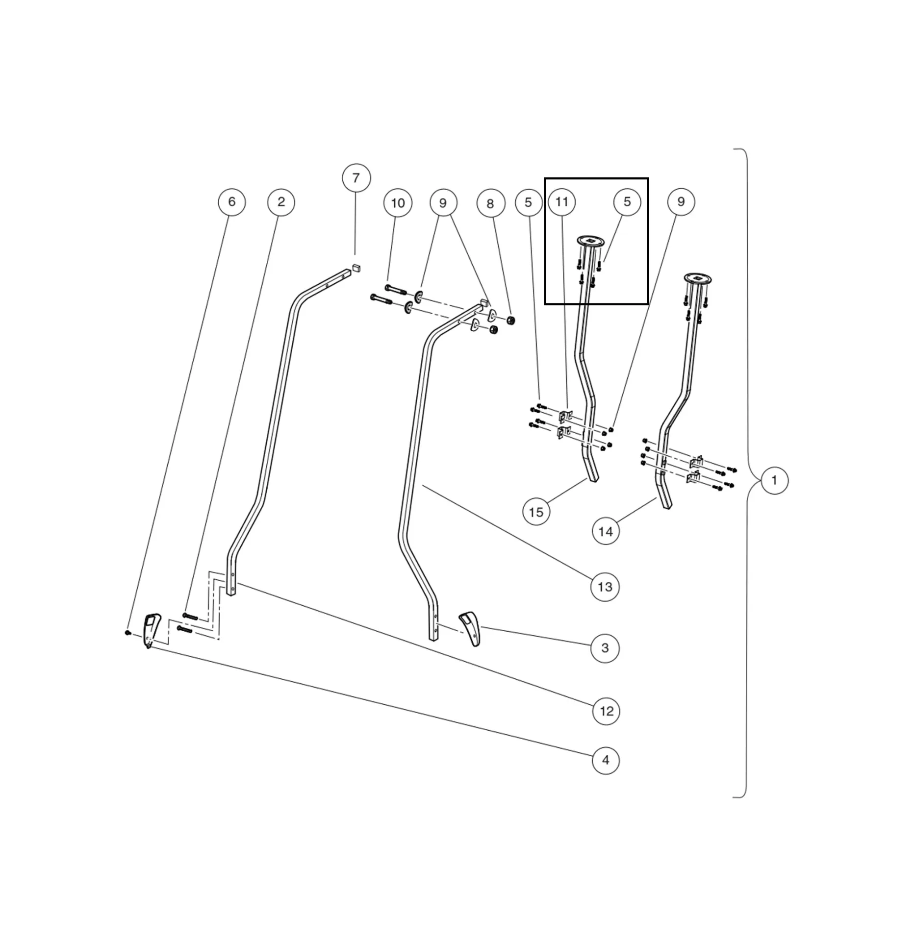 [102541425] Bolt-m6x1.0x25 hex flhd, blk, Original for Clubcar