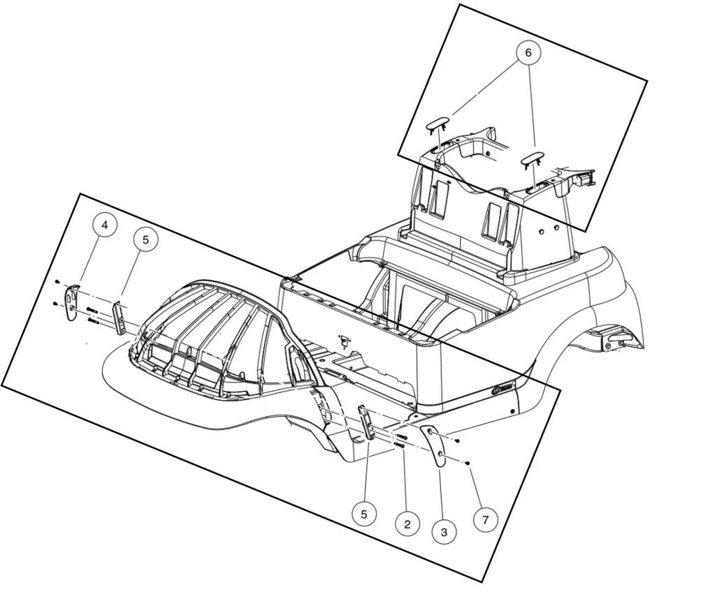 [102543902] Kit, underbody cover blk, Original for Clubcar