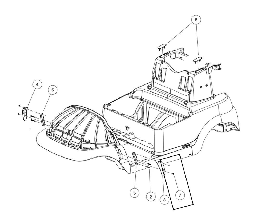 [102544201] Vis M6 à tête hex conique, pièce d'origine Clubcar