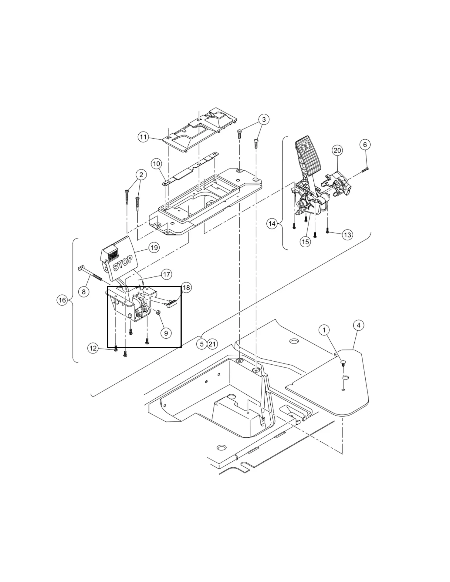 Nut, brake rod, Original for Clubcar
