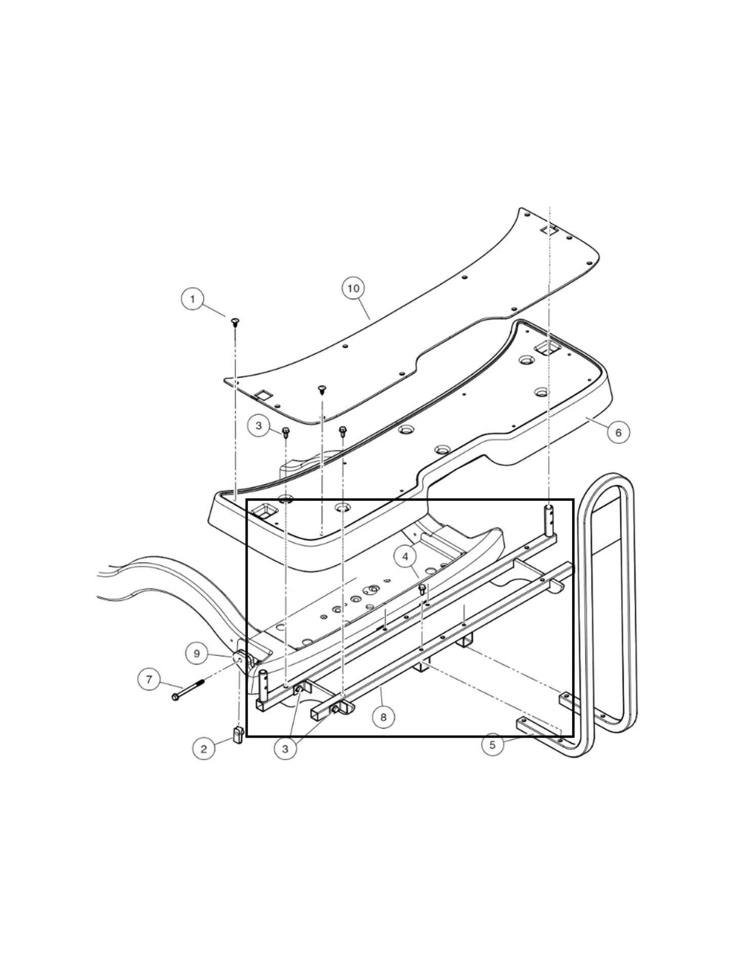 Weld, 4-pass footdeck-a, Original for Clubcar