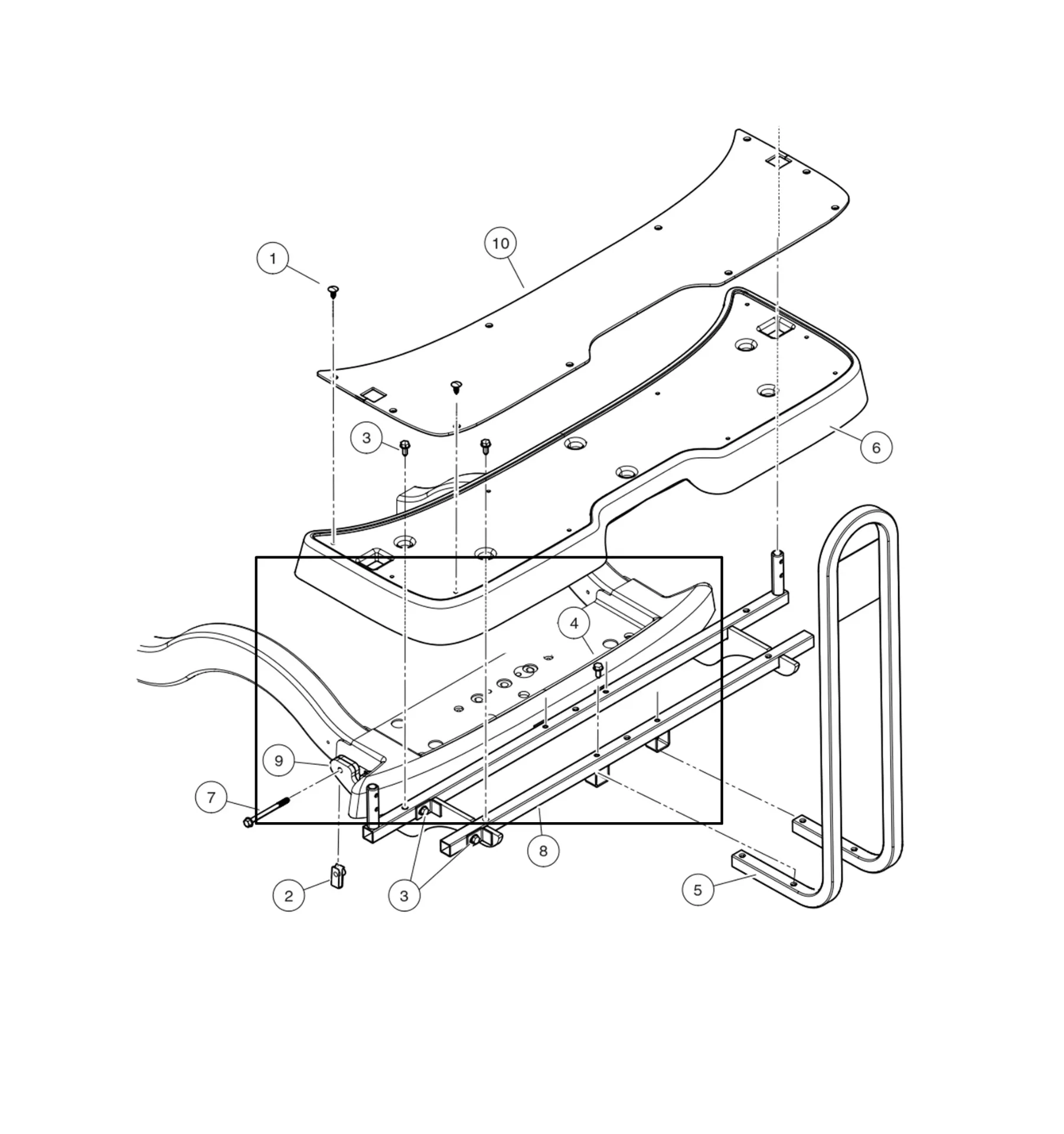 Weld, 4-pass footdeck-b, Original for Clubcar