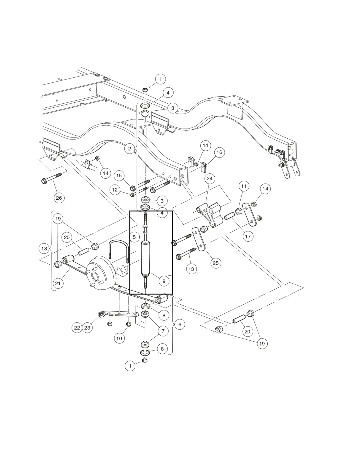 Amortisseur arrière, pièce d'origine Clubcar