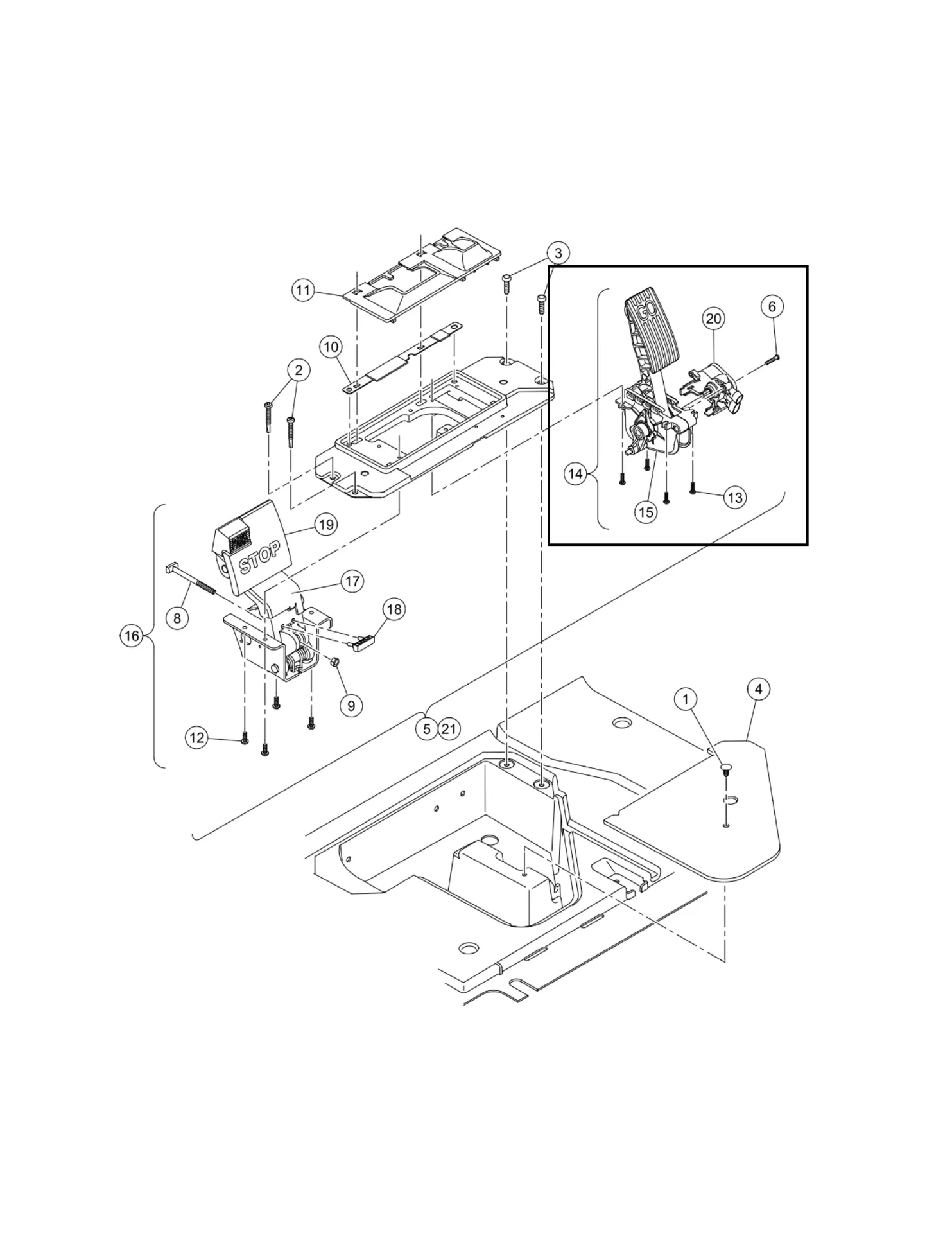 Asm, pedal, accelerator, anodized, Original for Clubcar