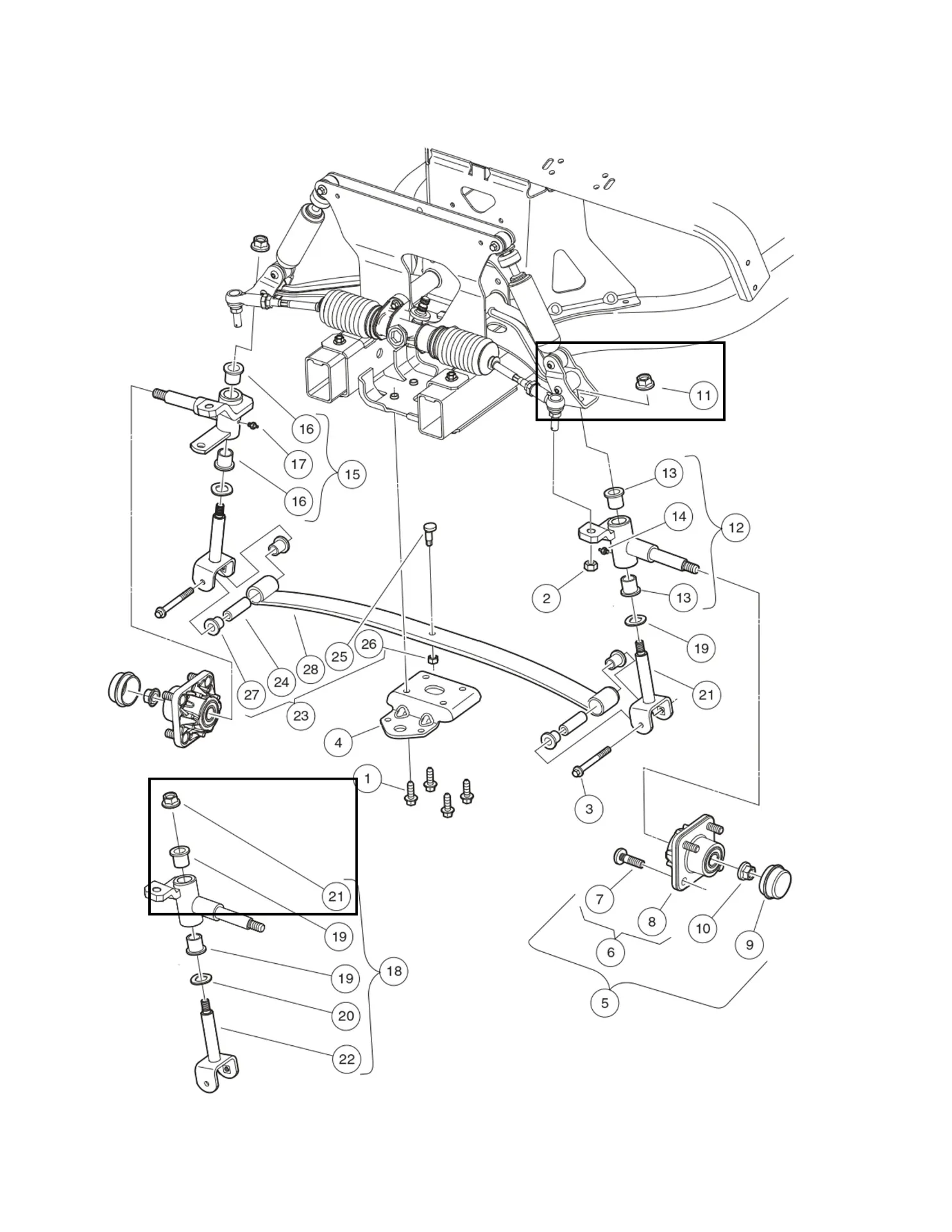 Nut m12, lock, washer, Original for Clubcar