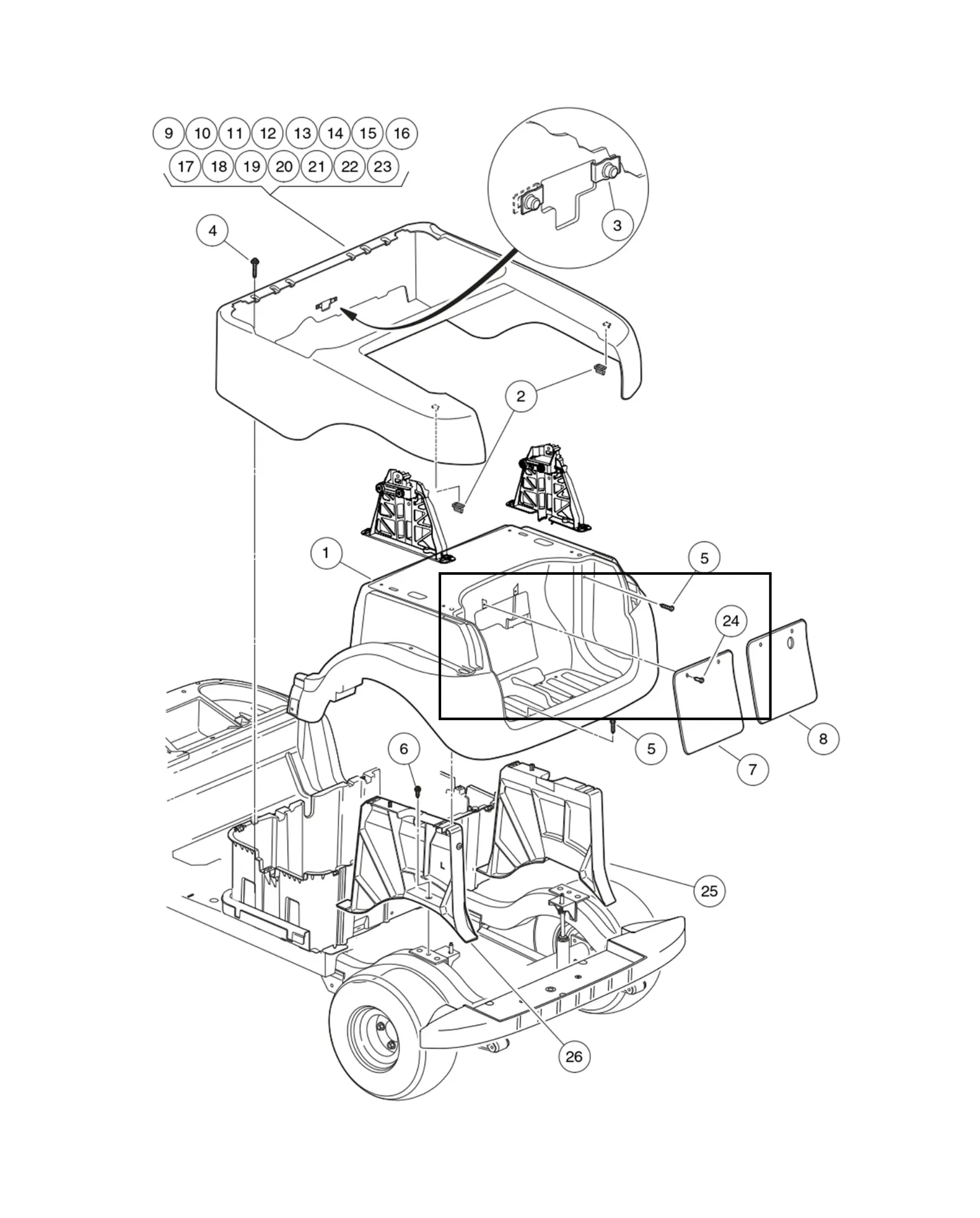 Rivet, amovible, tuflok 1/4, pièce d'origine Clubcar