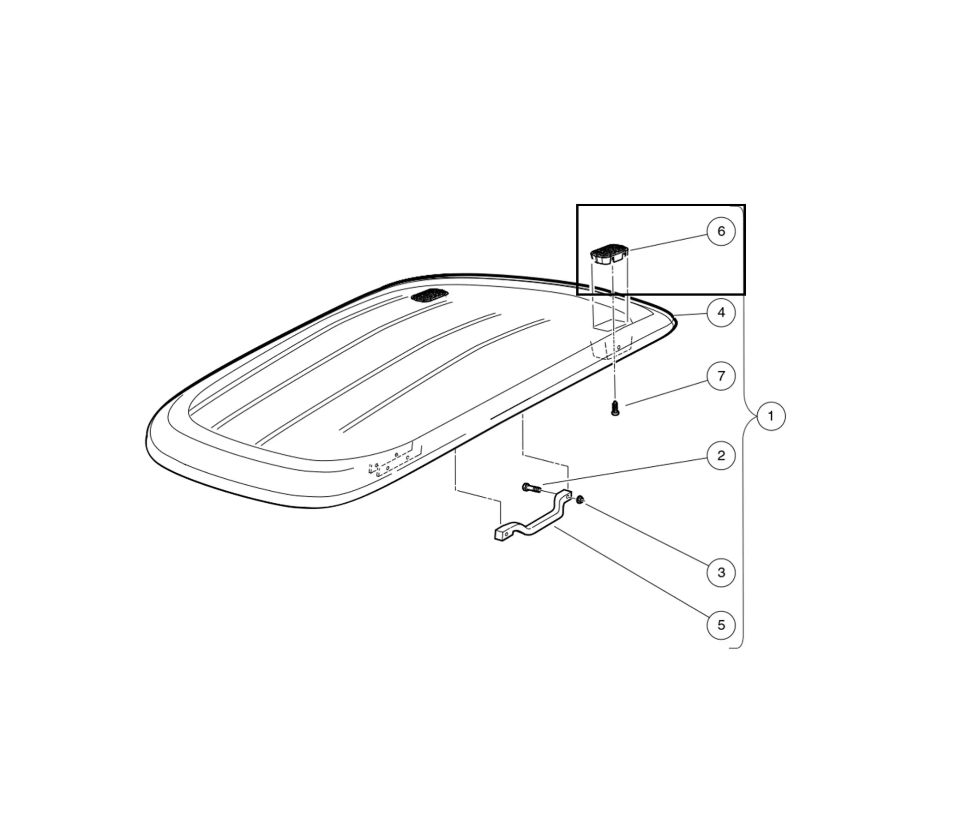 Cover, drain, canopy-precedent, Original for Clubcar