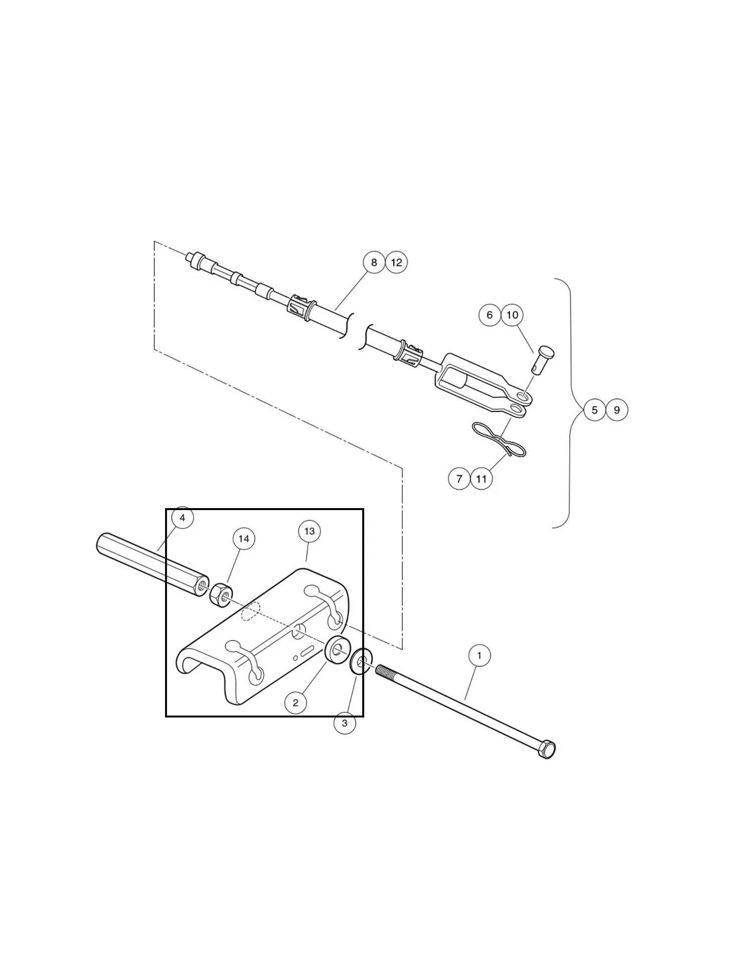 Equalizer bracket, brake, Original for Clubcar
