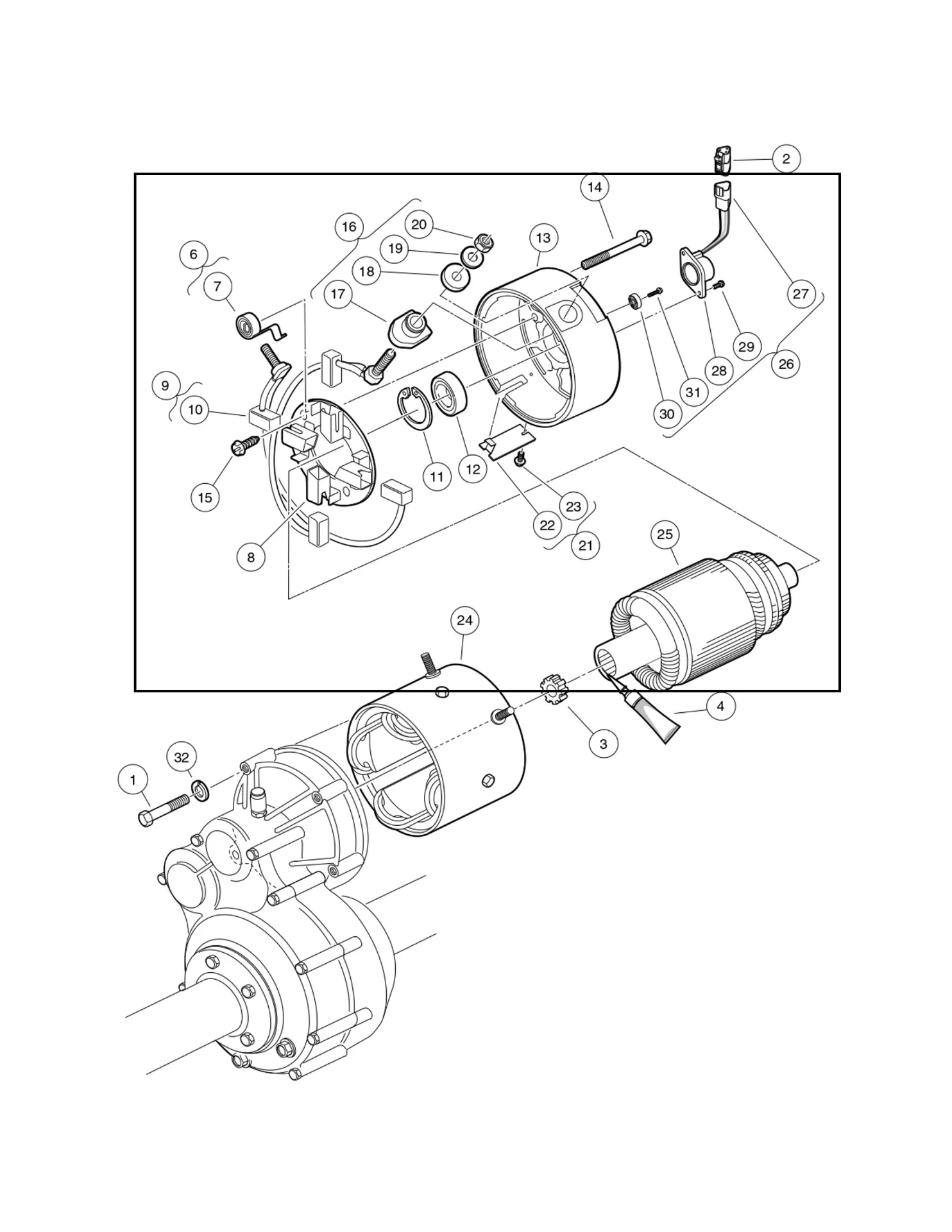 Moteur Adc iq tract, 48 vdc, 3.3 hp, pièce d'origine Clubcar