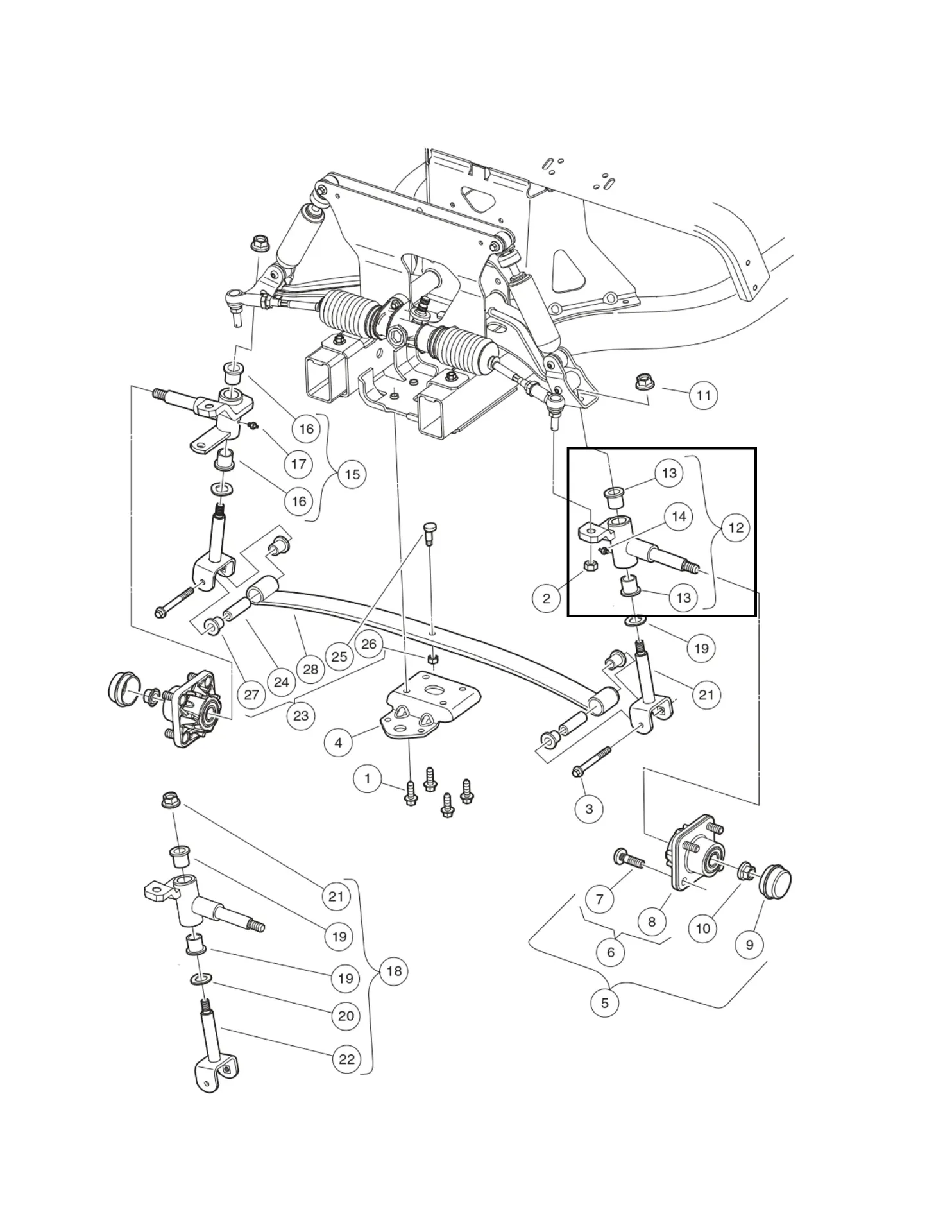 Kit fusée avec bagues - lh, pièce d'origine Clubcar