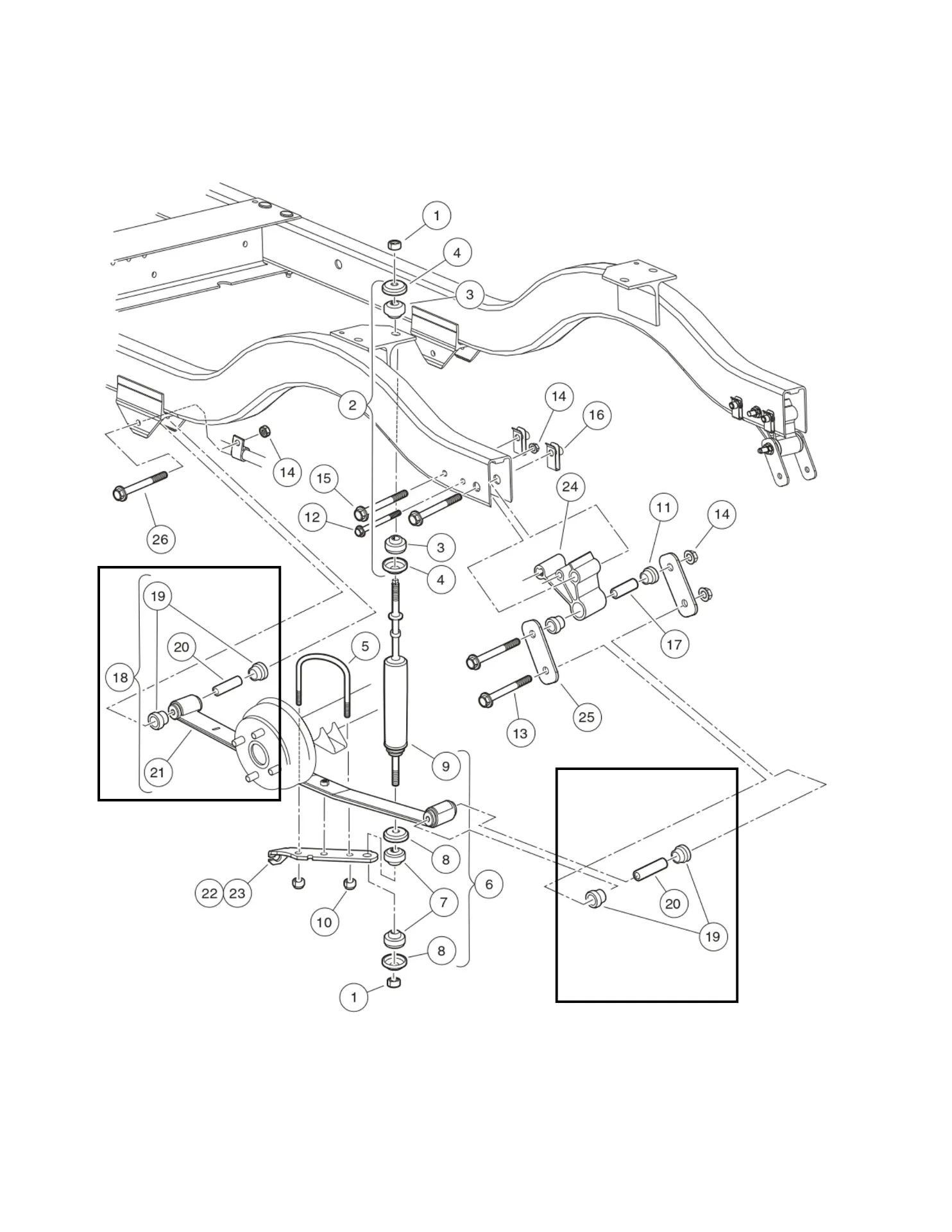 [103742305] Kit ressort à lames arrière, std. 2-pass, pièce d'origine Clubcar