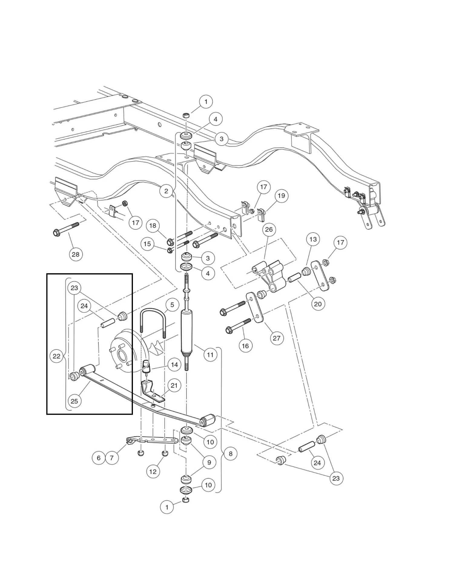 Asm-rear leaf spring, Original for Clubcar