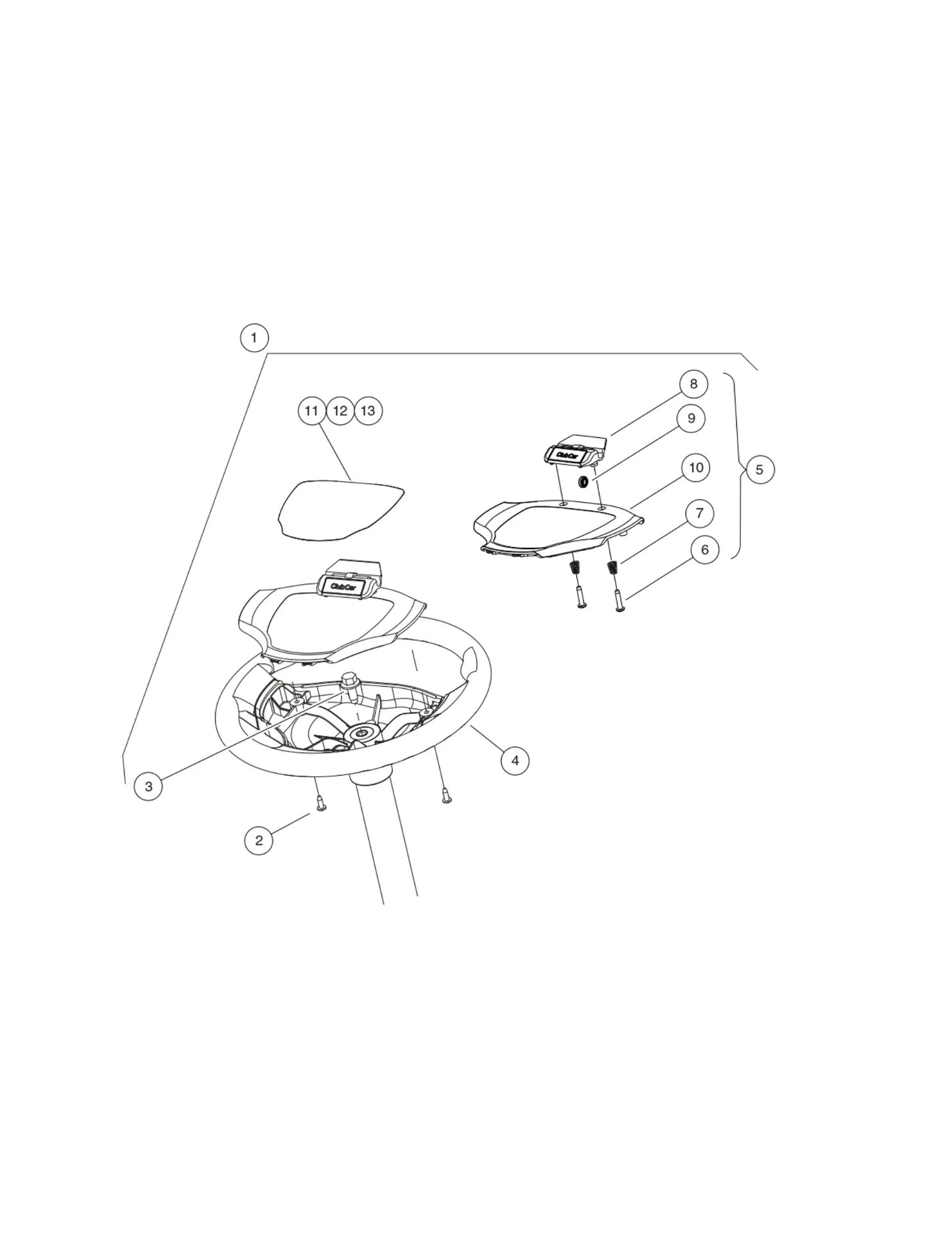 Kit hex steering wheel, Original for Clubcar