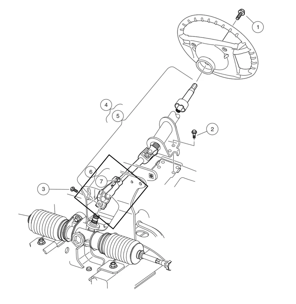[103810201] Cardan de direction, pièce d'origine Clubcar 