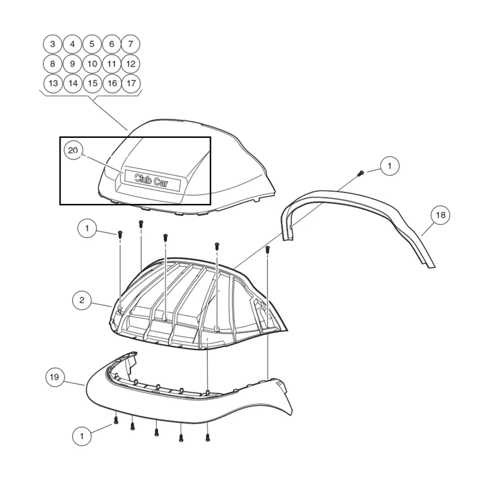 [103816601] Plaque signaletique, pièce d'origine Clubcar