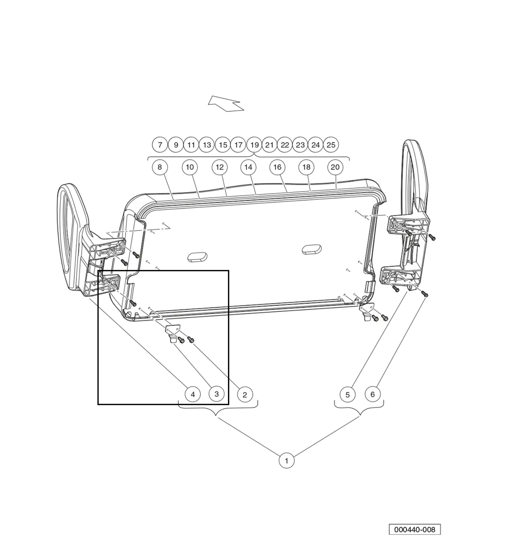 Hinge, seat bottom, Original for Clubcar