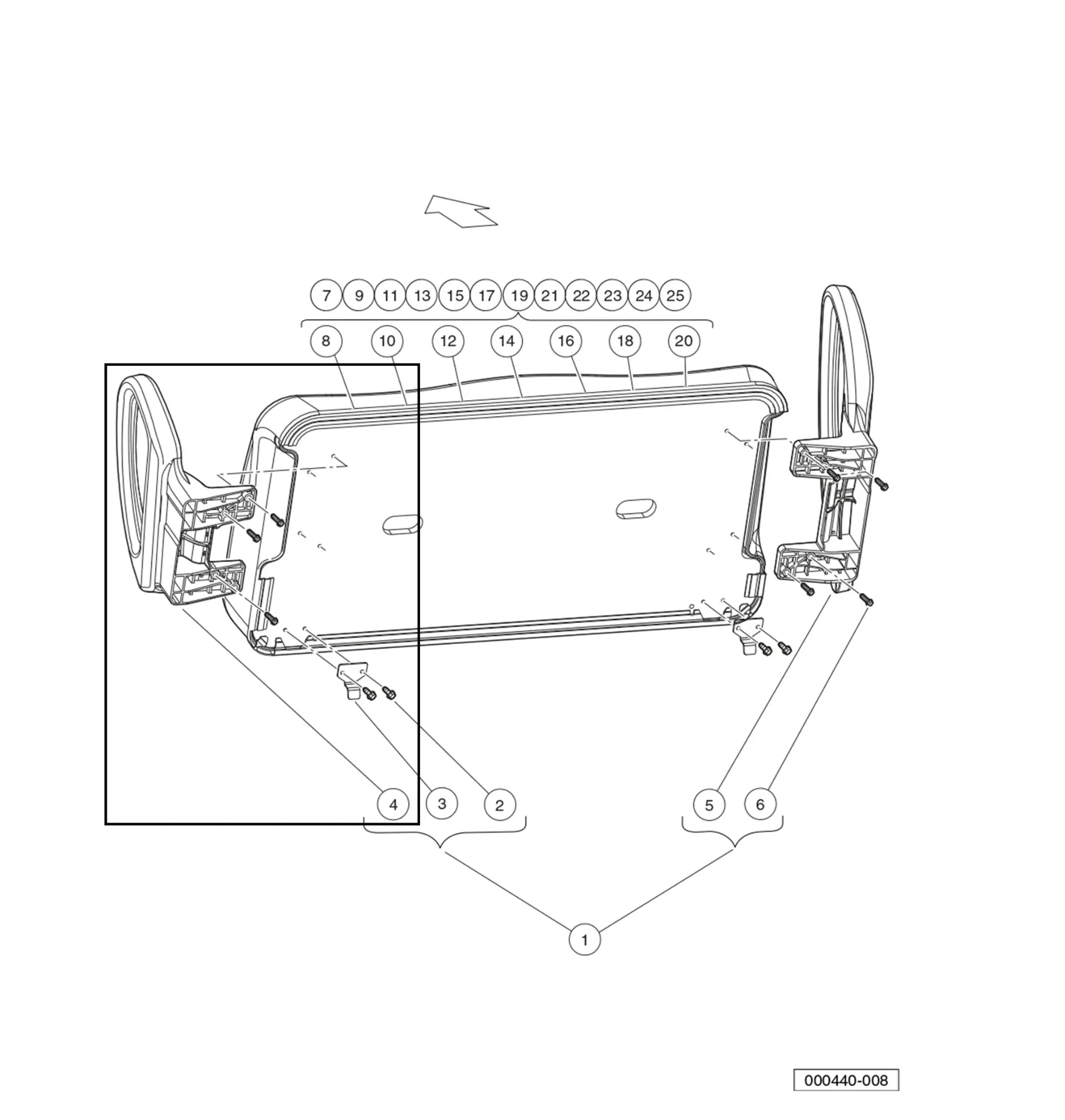 [103833601] Renfort latéral du siège – côté conducteur, pièce d'origine Clubcar