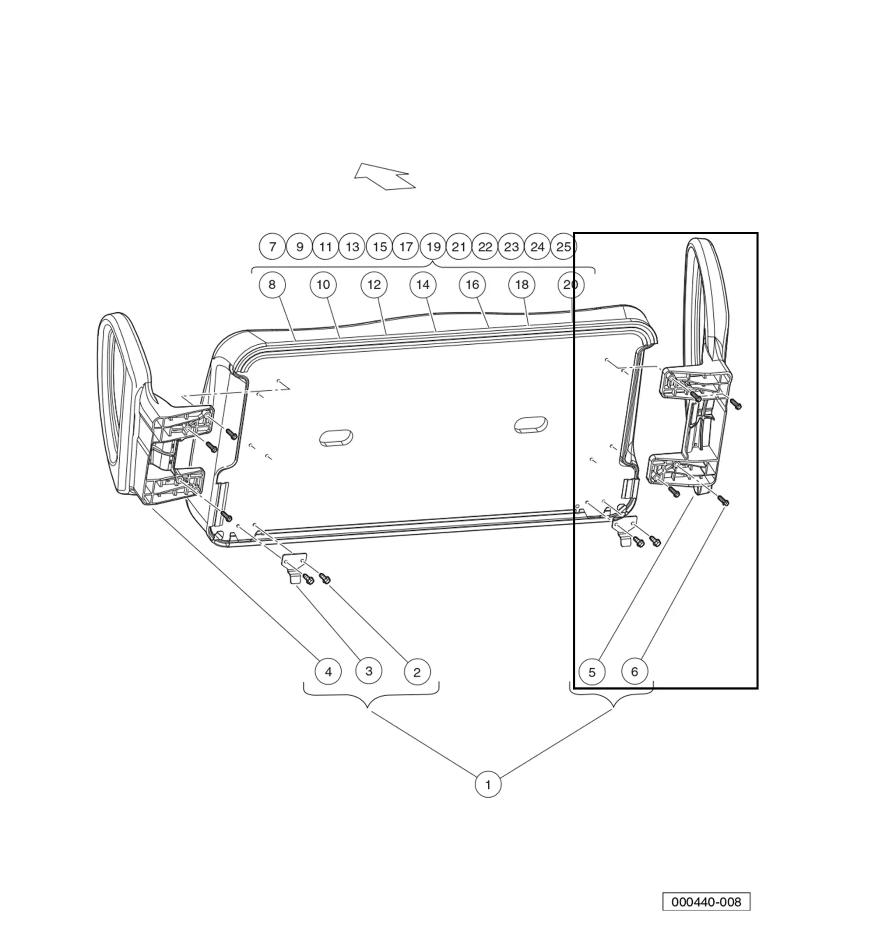 [103833701] Renfort latéral du siège – côté passager, pièce d'origine Clubcar